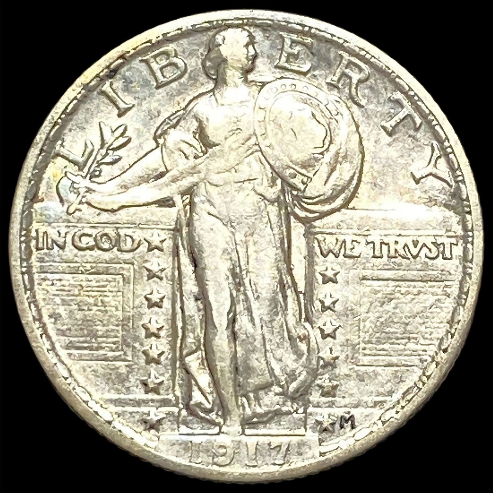 1917 Type 1 Standing Liberty Quarter NEARLY UNCIRCULATED: 1917 Type 1 Standing Liberty Quarter NEARLY UNCIRCULATED