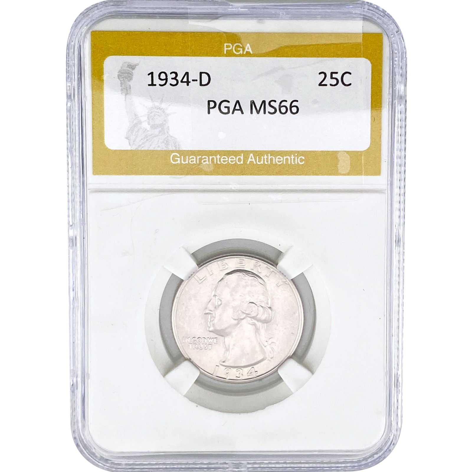 1934-D Washington Silver Quarter PGA MS66 (1 of 2)