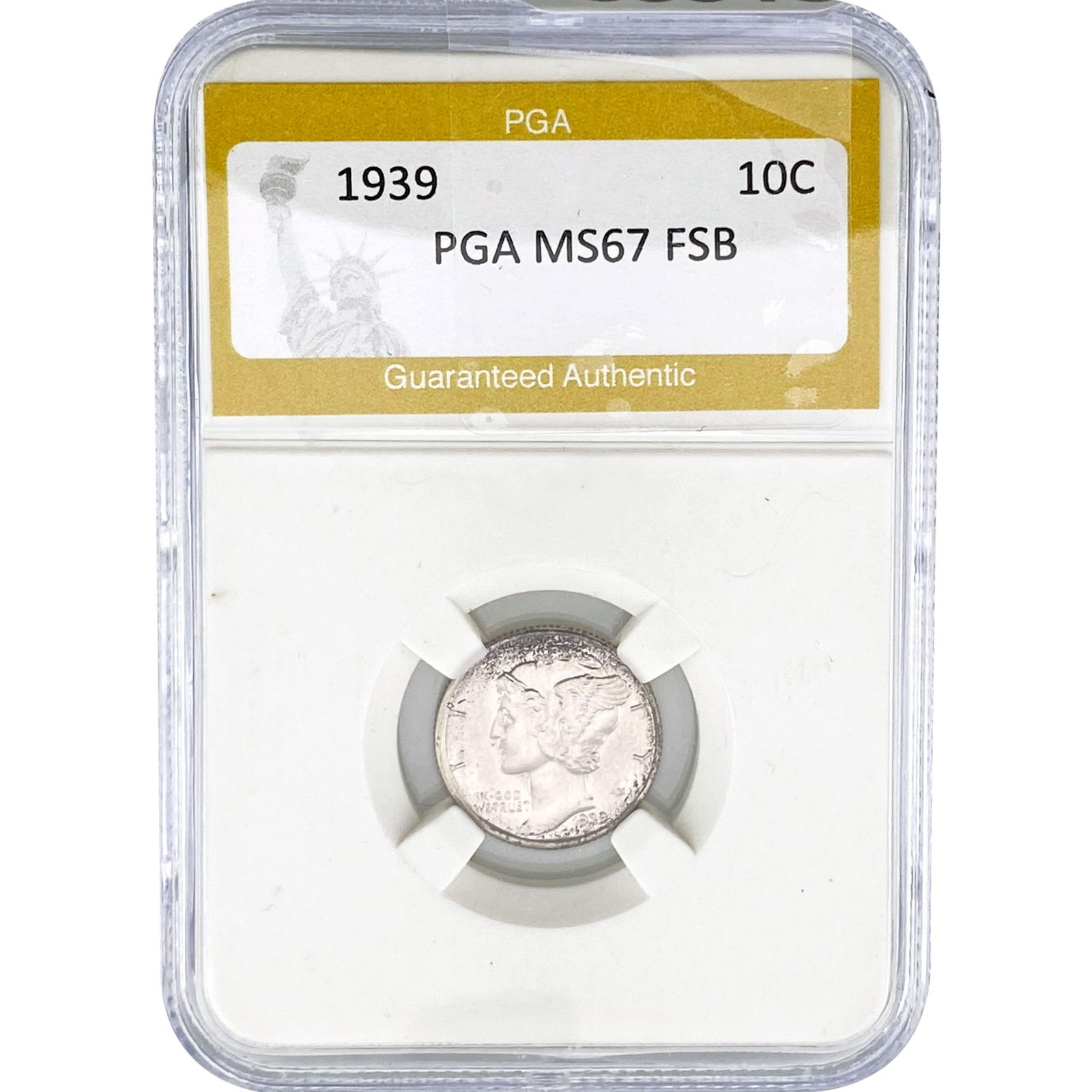 1939 Mercury Silver Dime PGA MS67 FSB: 1939 Mercury Silver Dime PGA MS67 FSB