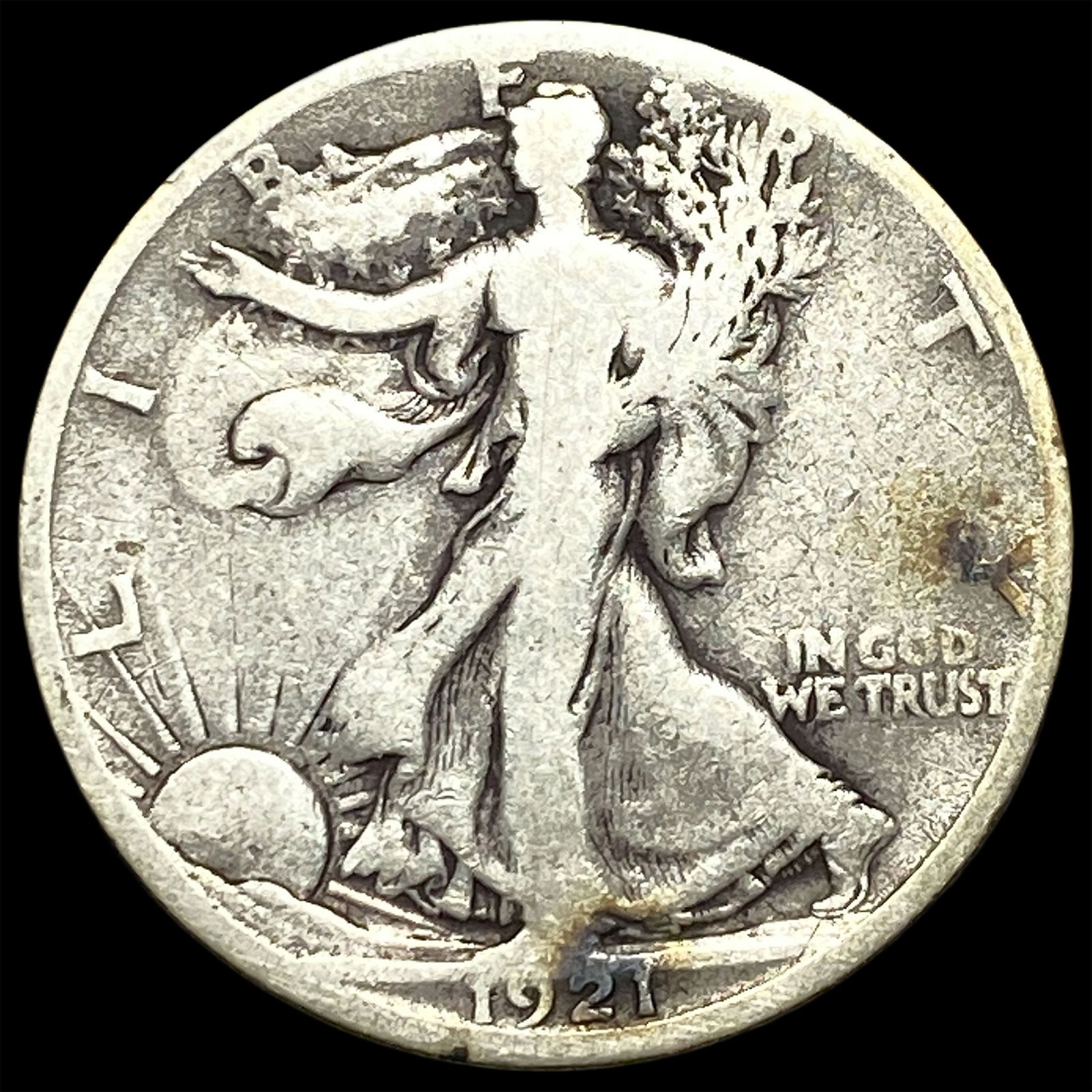 1921-S Silver Walking Liberty Half Dollar NICELY CIRCULATED: 1921-S Silver Walking Liberty Half Dollar NICELY CIRCULATED