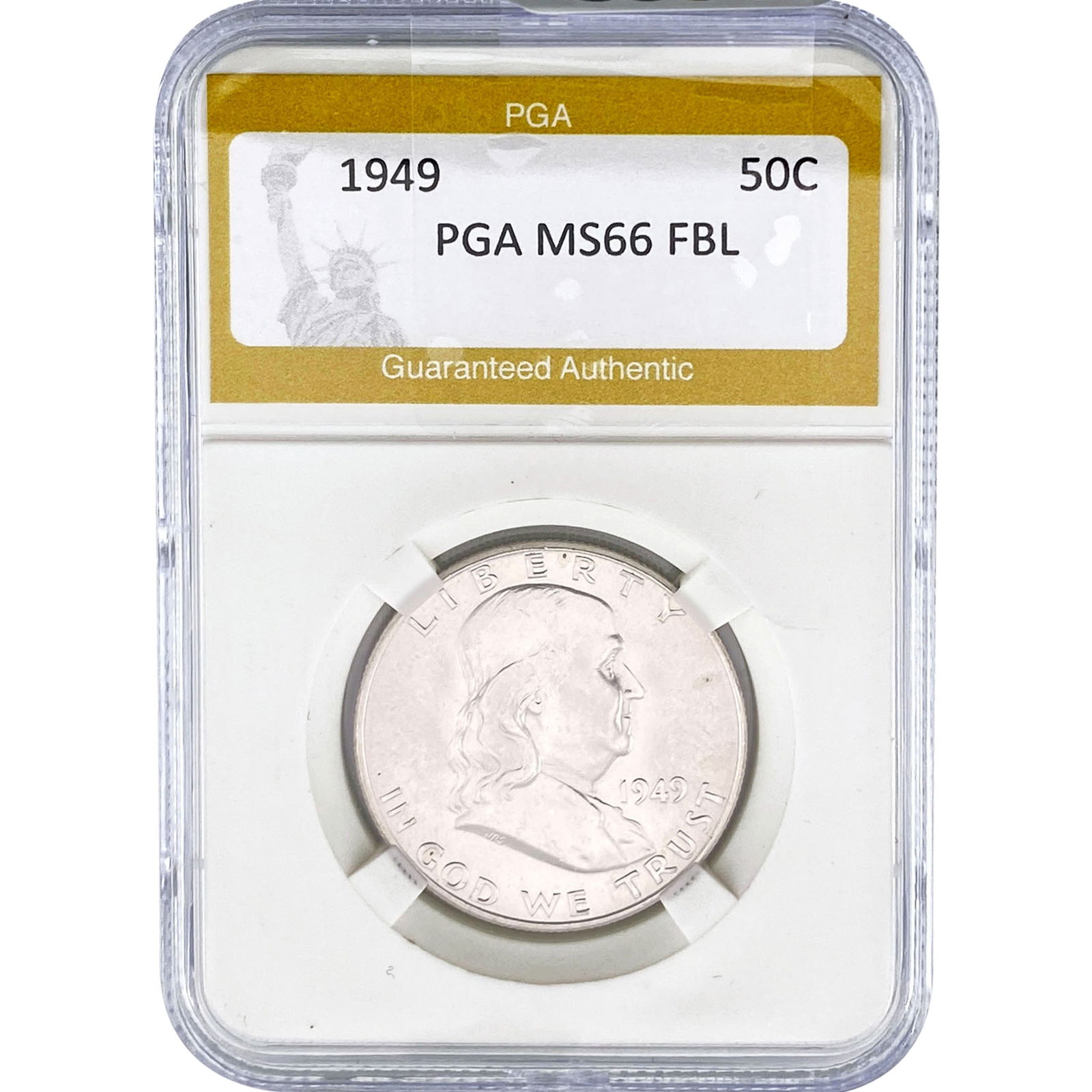 1949 Franklin Half Dollar PGA MS66 FBL: 1949 Franklin Half Dollar PGA MS66 FBL
