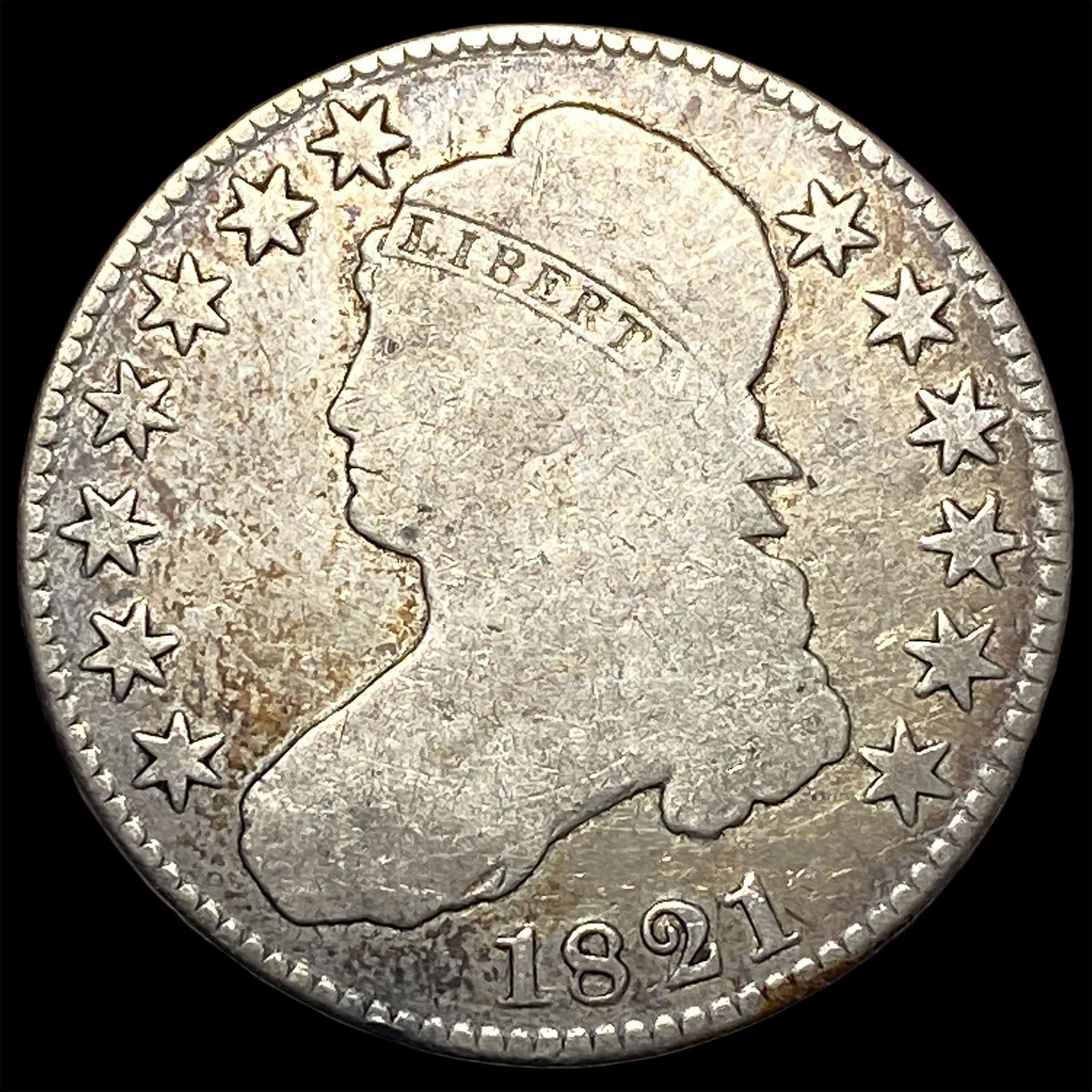 1821 Capped Bust Half Dollar LIGHTLY CIRCULATED (1 of 2)