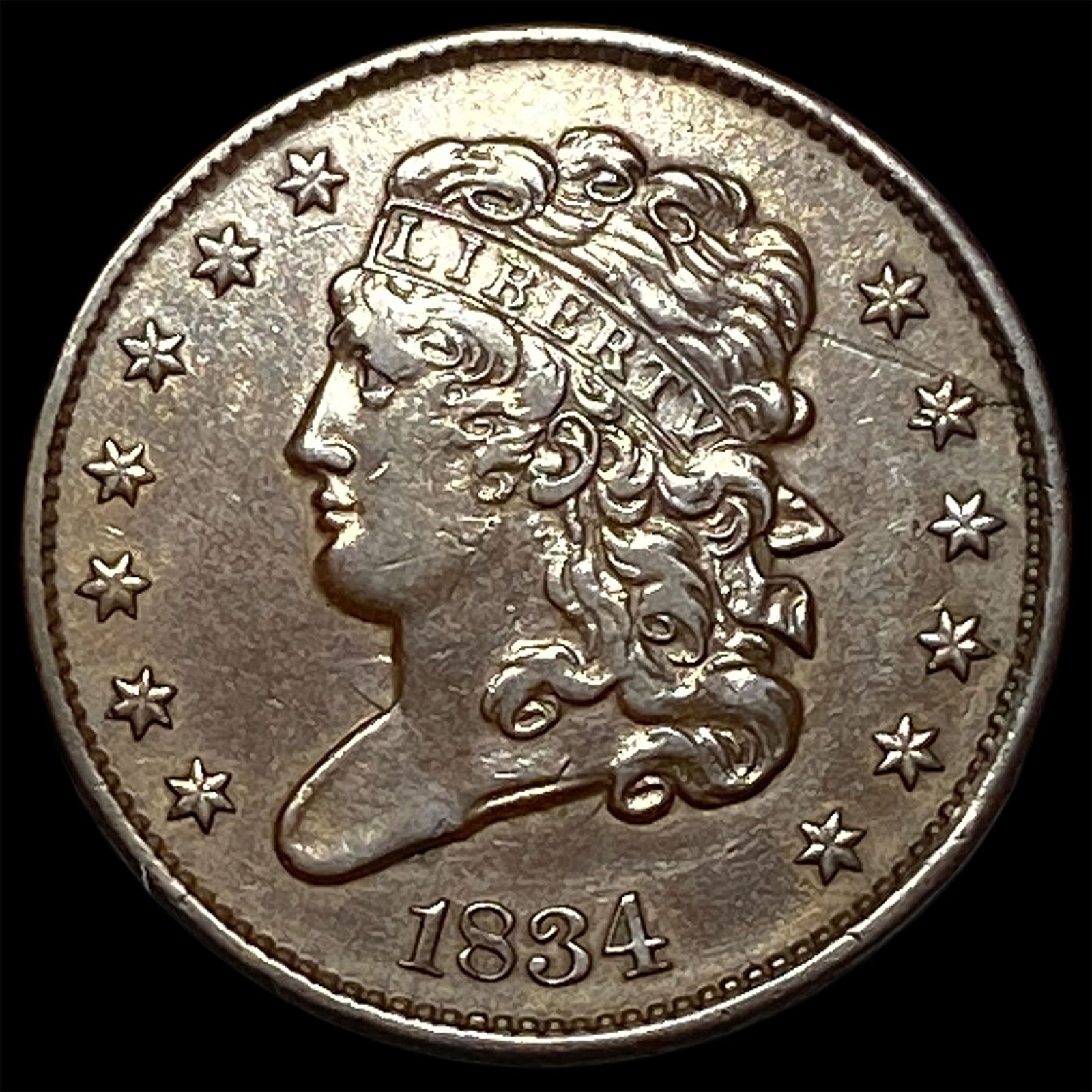 1834 Classic Head Half Cent CLOSELY UNCIRCULATED (1 of 2)