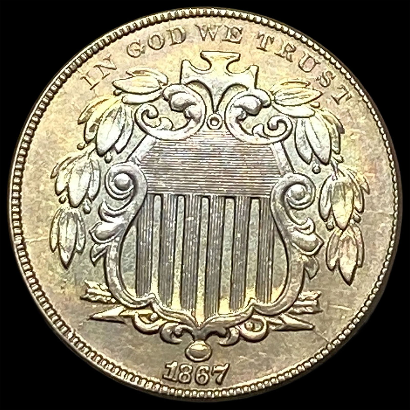 1867 Shield Nickel CLOSELY UNCIRCULATED (1 of 2)