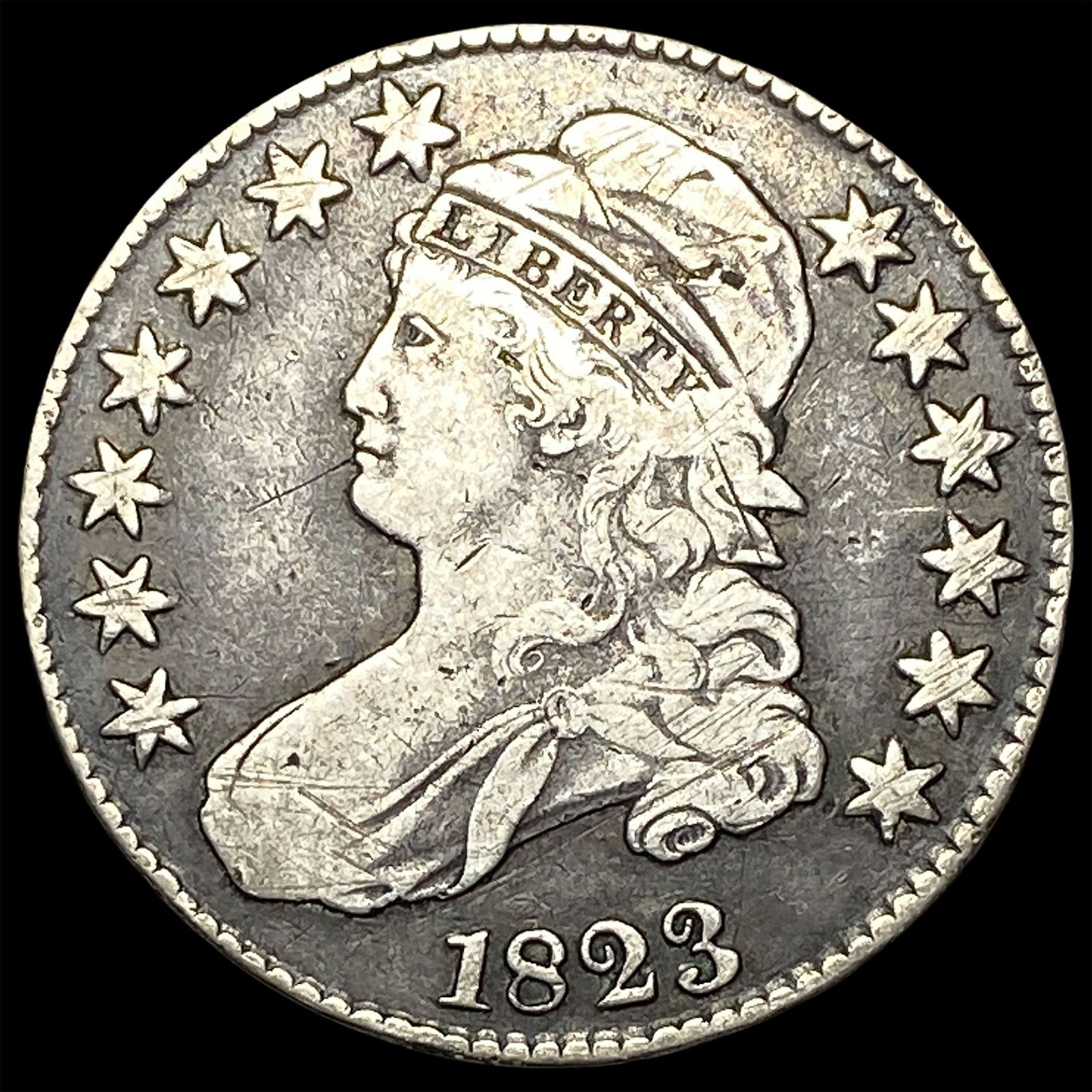 1823 Capped Bust Half Dollar LIGHTLY CIRCULATED: 1823 Capped Bust Half Dollar LIGHTLY CIRCULATED