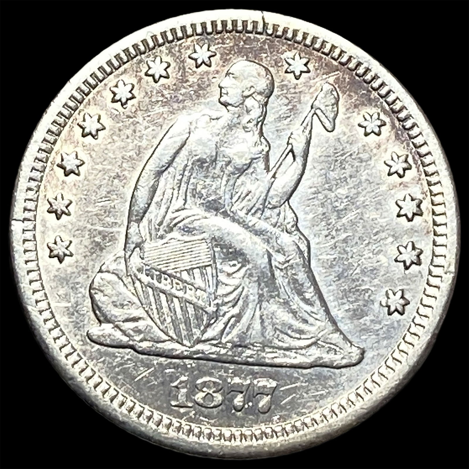 1877-S Silver Quarter Dollar CLOSELY UNCIRCULATED (1 of 2)