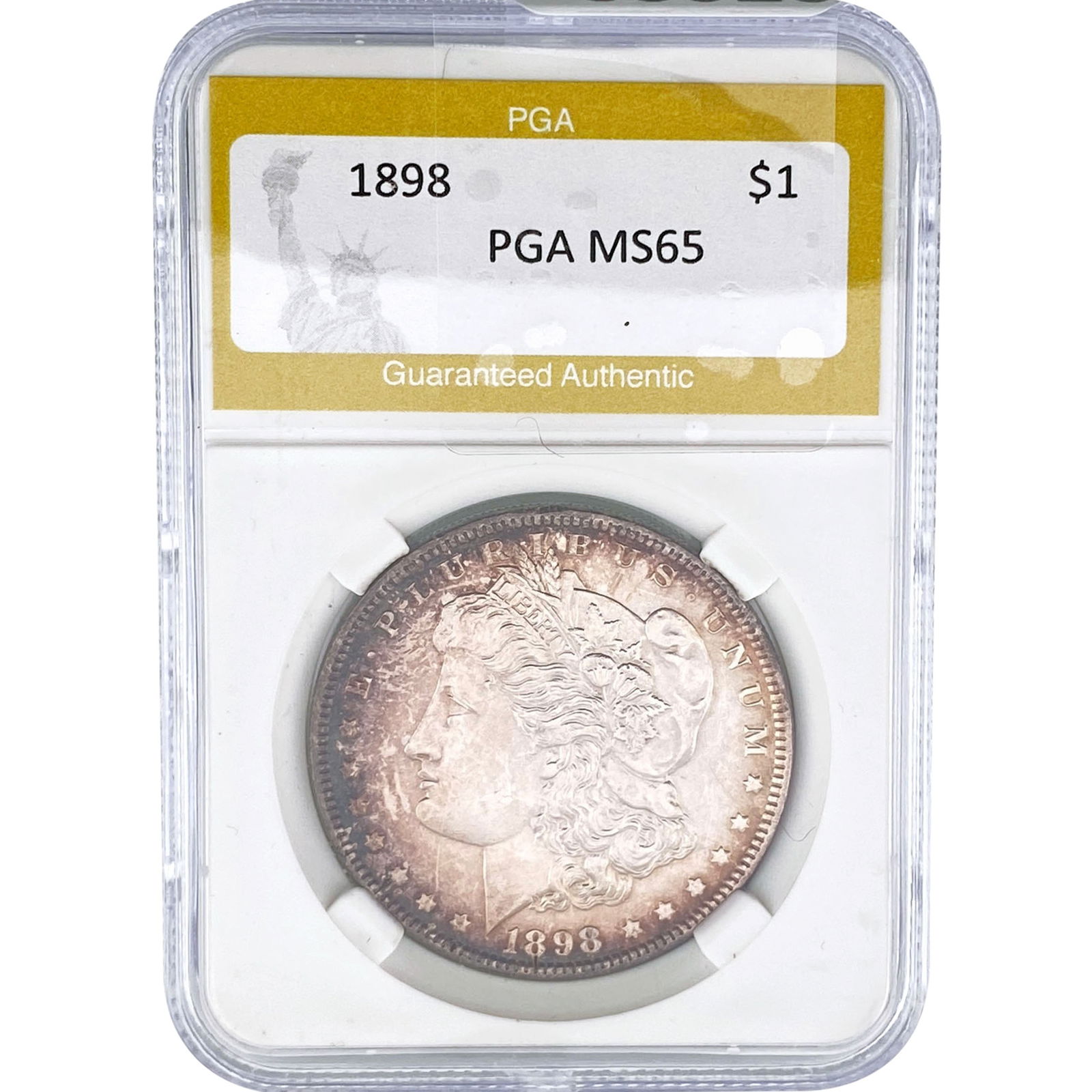 1898 Morgan Silver Dollar PGA MS65: 1898 Morgan Silver Dollar PGA MS65