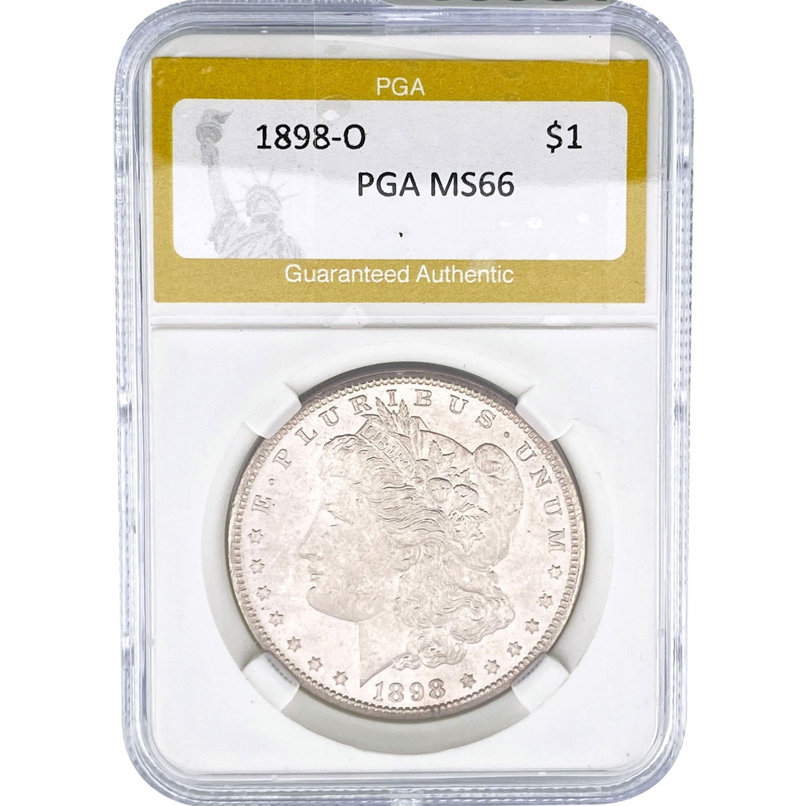 1898-O Morgan Silver Dollar PGA MS66: 1898-O Morgan Silver Dollar PGA MS66