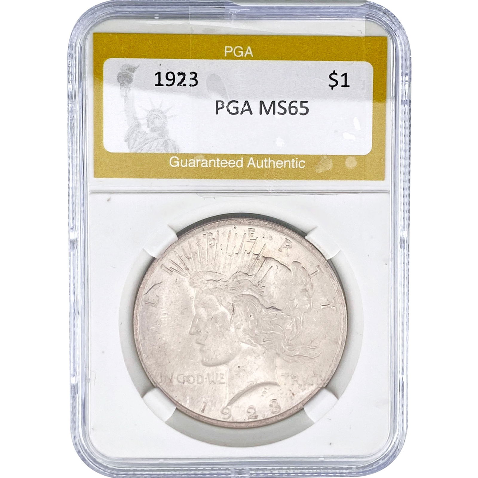 1923 Silver Peace Dollar PGA MS65: 1923 Silver Peace Dollar PGA MS65