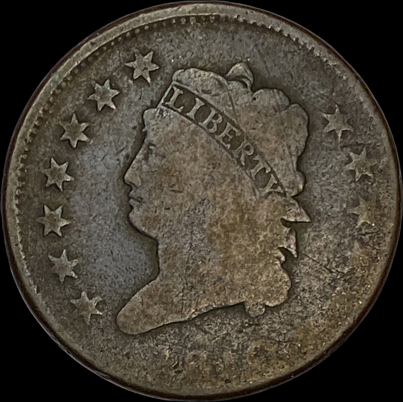 1819 Coronet Head Large Cent NICELY CIRCULATED: 1819 Coronet Head Large Cent NICELY CIRCULATED
