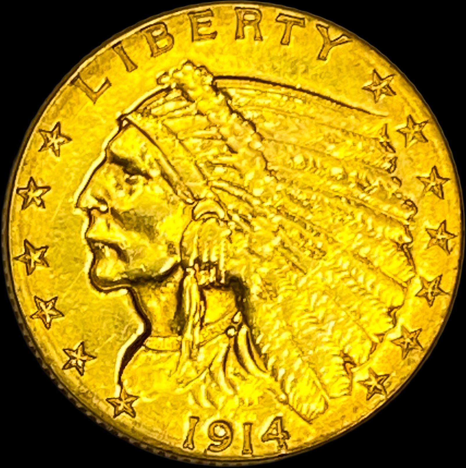 1914 Indian Head Gold $2.5 Quarter Eagle HIGH GRADE (1 of 2)