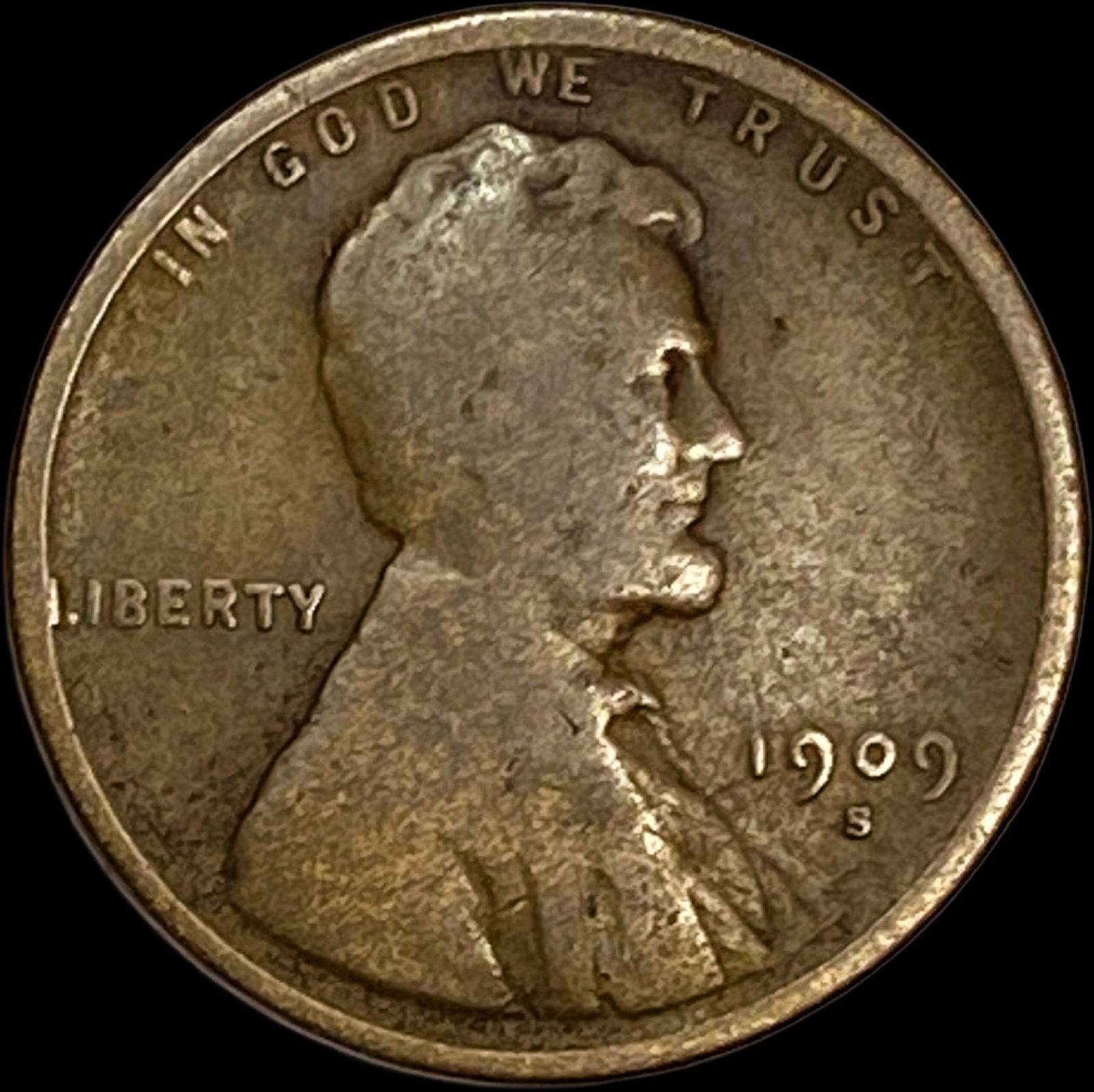1909-S Lincoln Wheat Cent NICELY CIRCULATED: 1909-S Lincoln Wheat Cent NICELY CIRCULATED