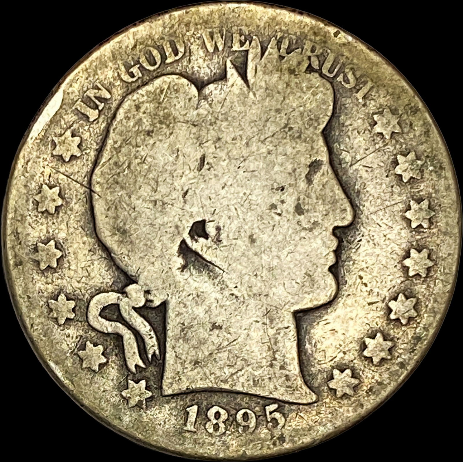 1895-S Silver Barber Half Dollar LIGHTLY CIRCULATED (1 of 2)