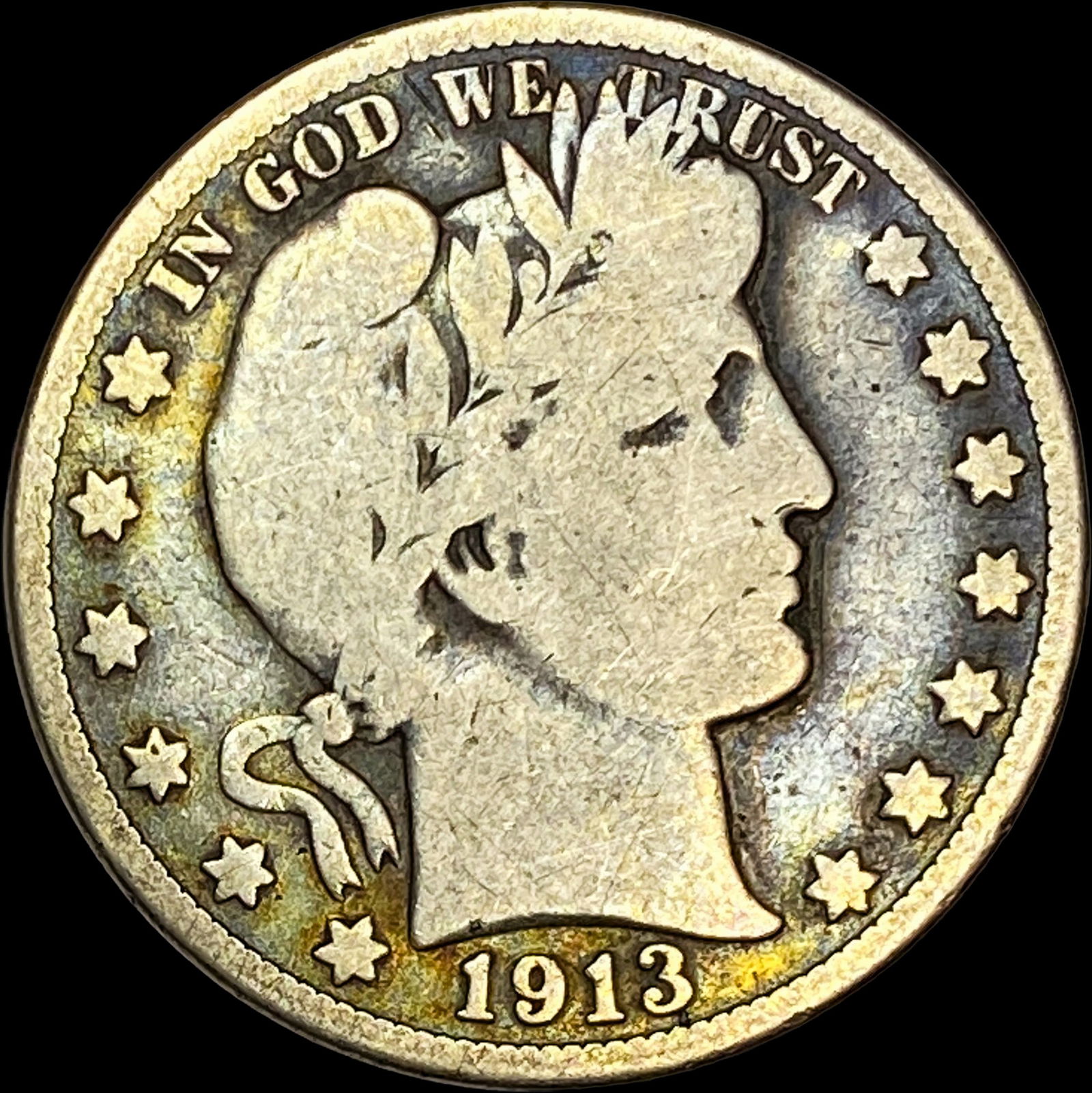 1913 Barber Half Dollar NICELY CIRCULATED: 1913 Barber Half Dollar NICELY CIRCULATED