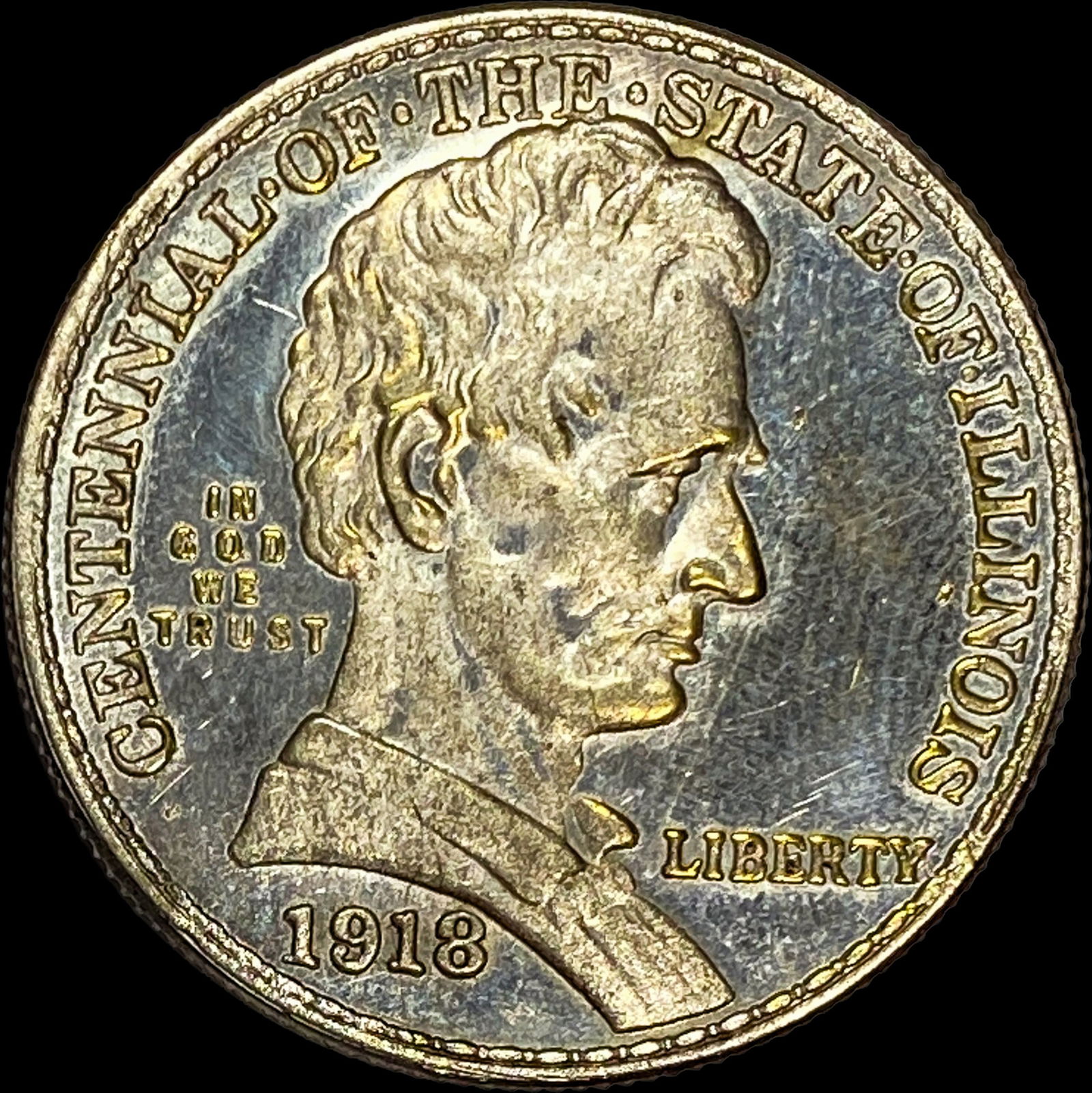 1918 Silver Half Dollar Illinois Centennial HIGH GRADE: 1918 Silver Half Dollar Illinois Centennial HIGH GRADE