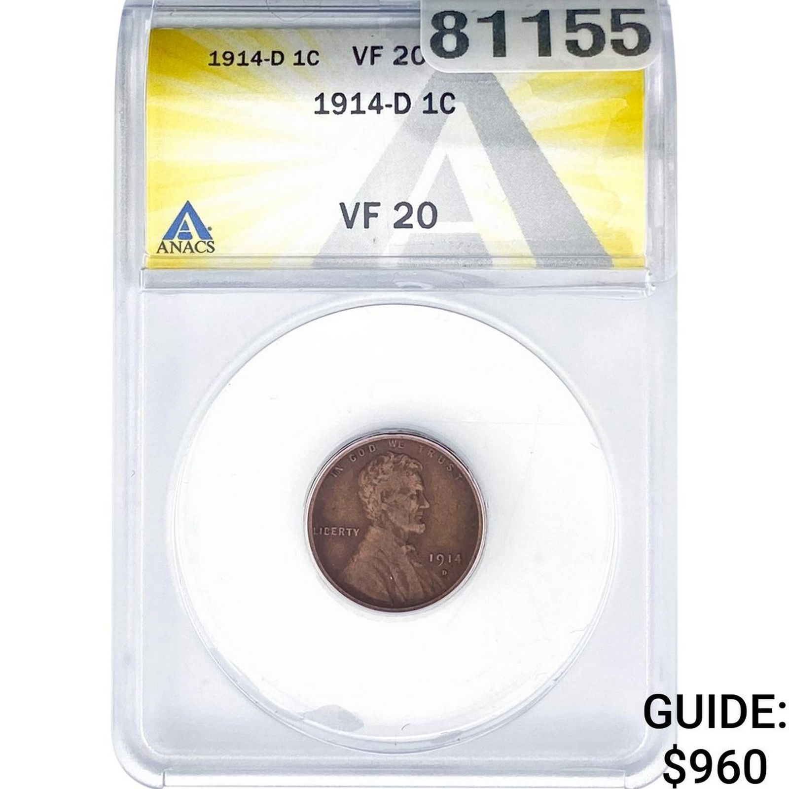 1914-D Wheat Cent ANACS VF20 (1 of 2)