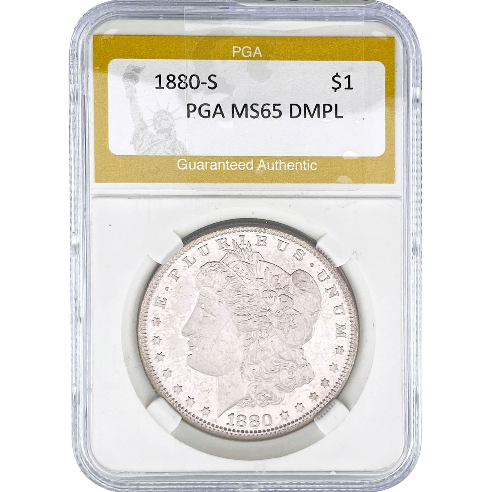 1880-S Morgan Silver Dollar PGA MS65 DMPL: 1880-S Morgan Silver Dollar PGA MS65 DMPL