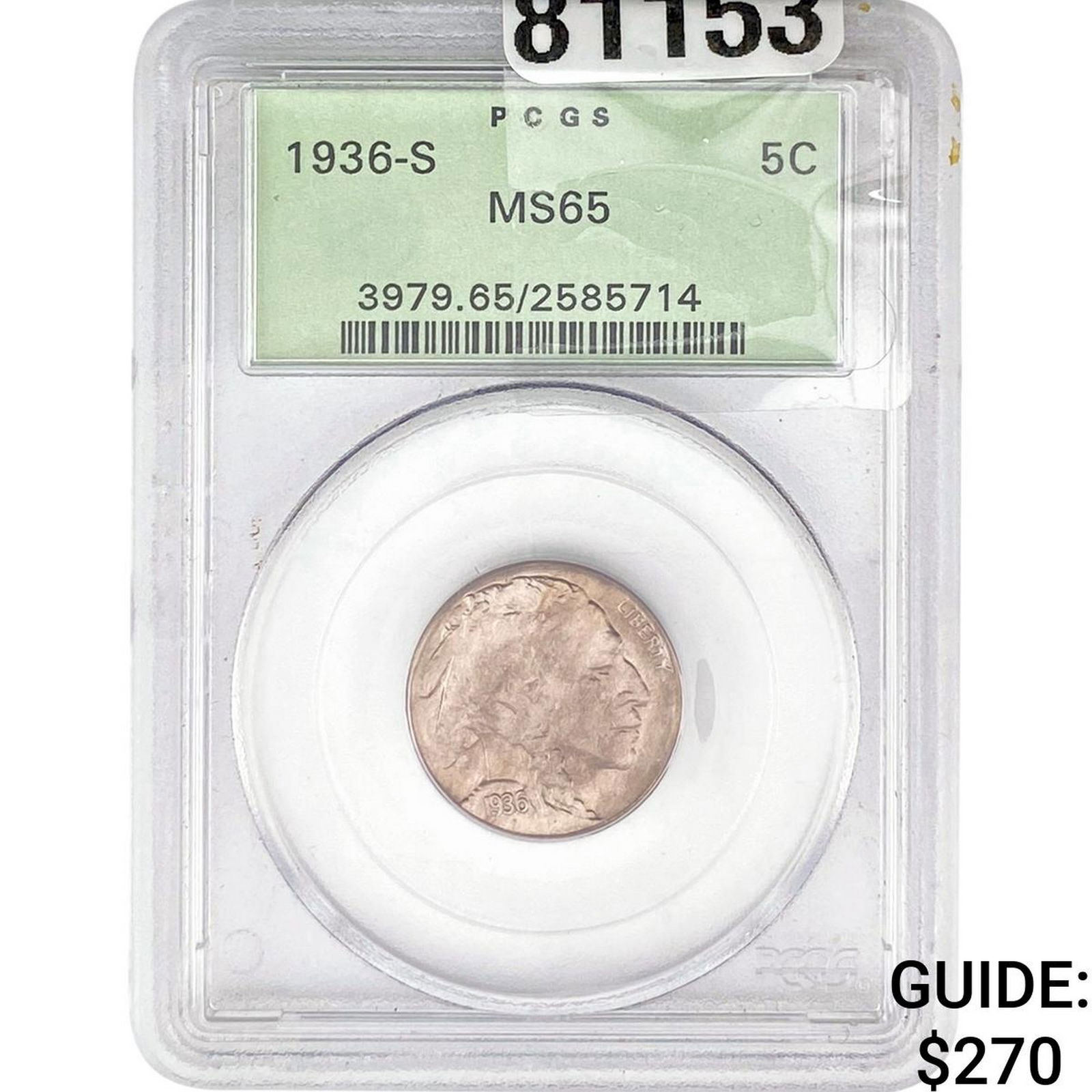 1936-S Buffalo Nickel PCGS MS65 (1 of 2)