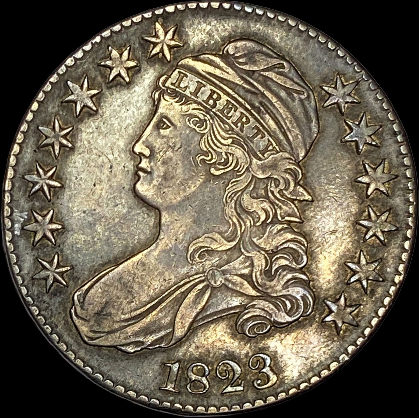 1823 Capped Bust Half Dollar NEARLY UNCIRCULATED: 1823 Capped Bust Half Dollar NEARLY UNCIRCULATED