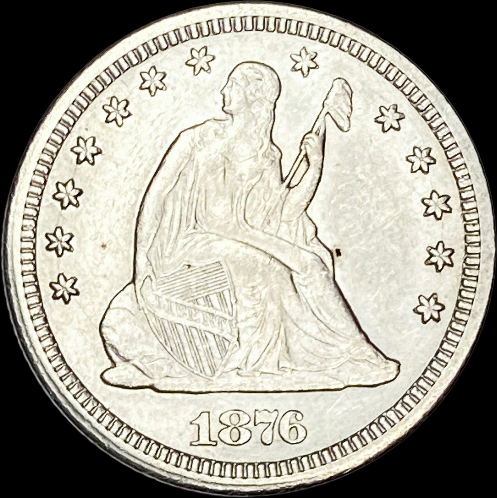 1876-CC Silver Quarter Dollar CLOSELY UNCIRCULATED (1 of 2)