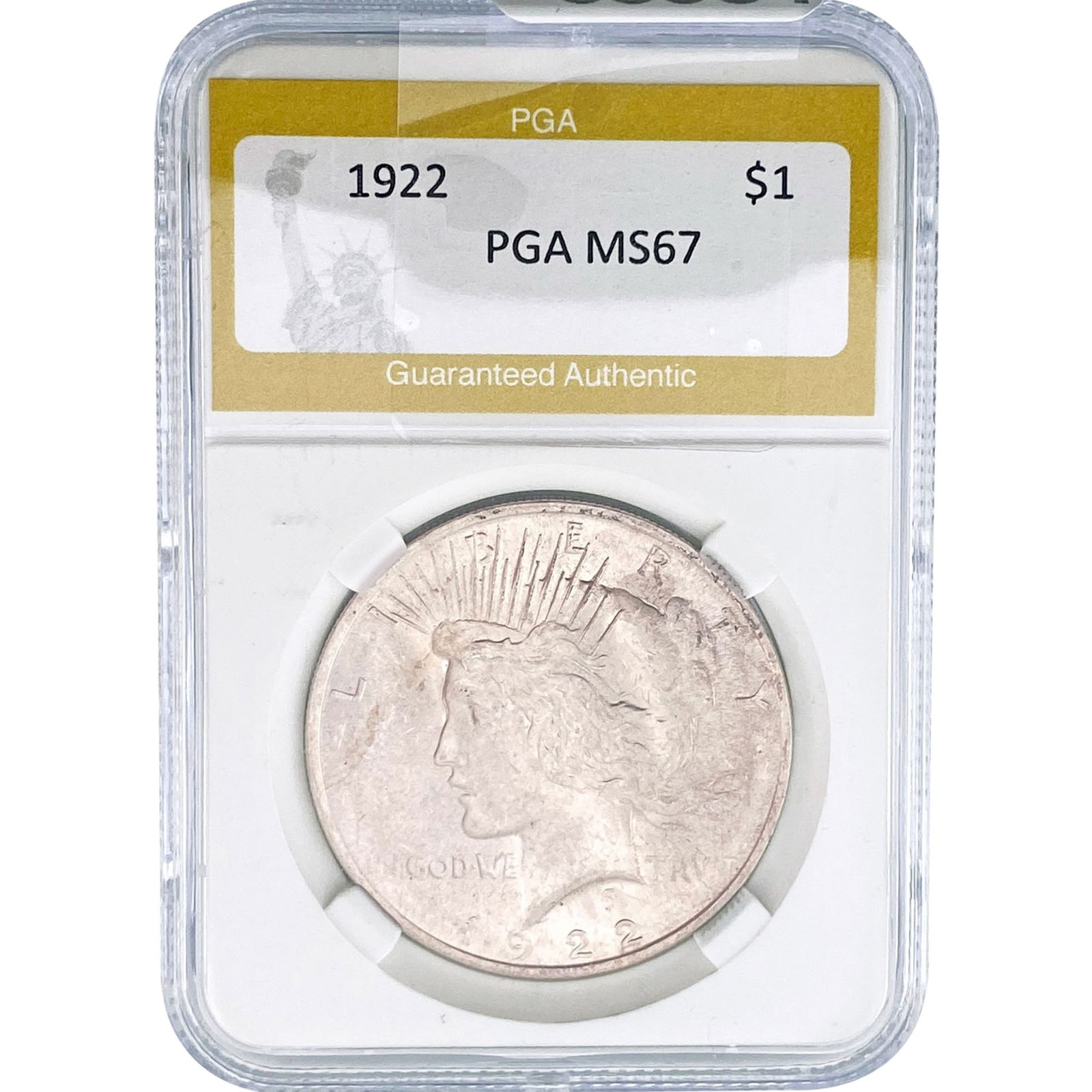 1922 Silver Peace Dollar PGA MS67: 1922 Silver Peace Dollar PGA MS67