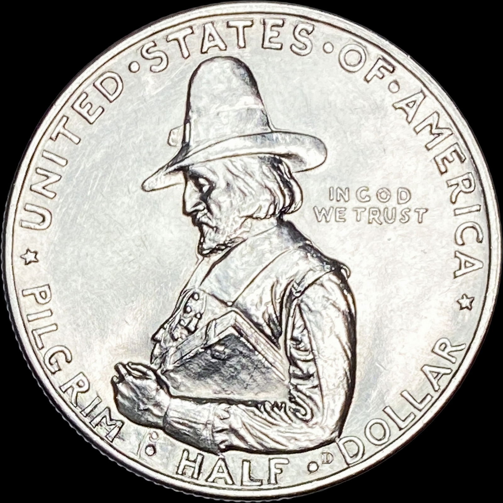 1920-D Silver Pilgrim Half Dollar CLOSELY UNCIRCULATED (1 of 2)