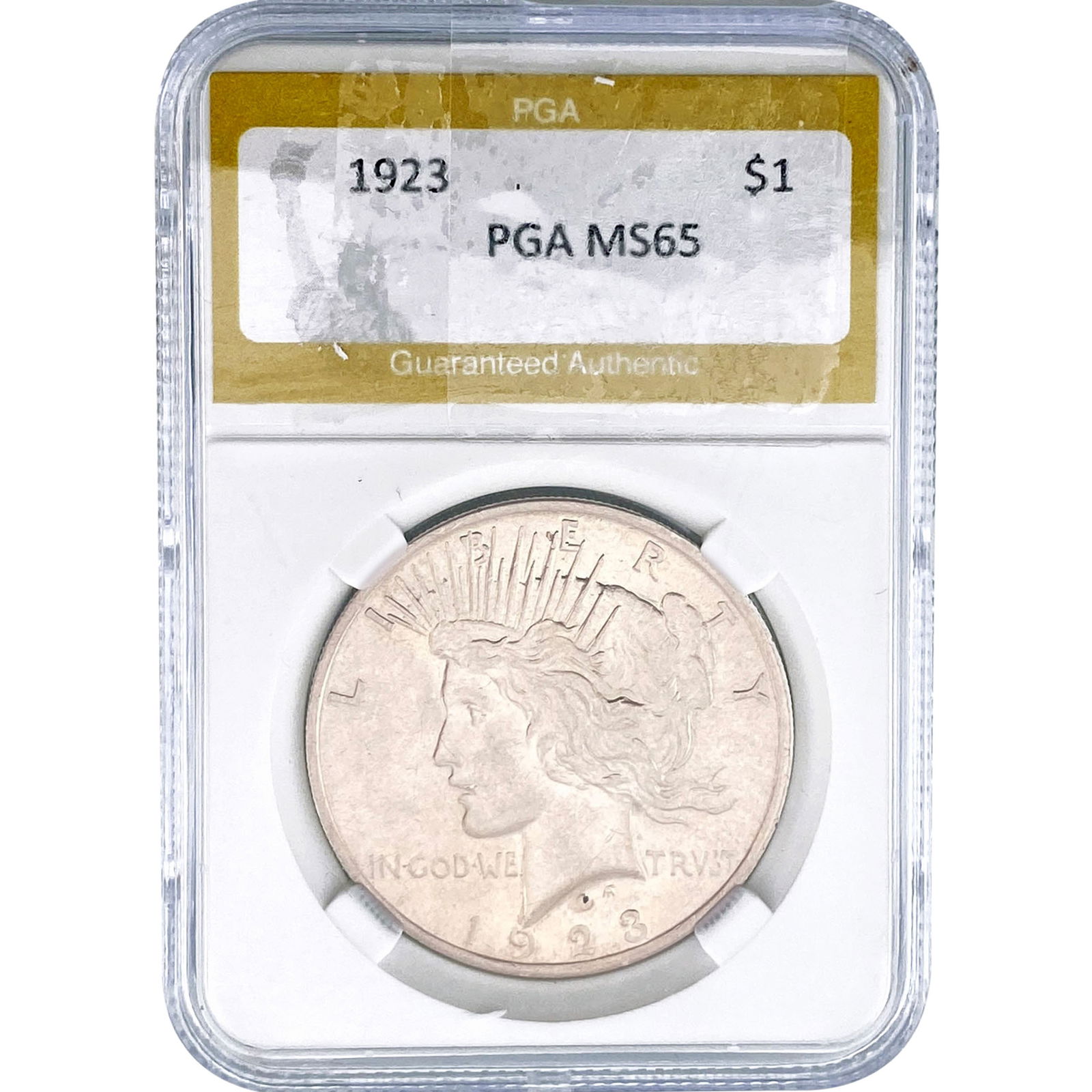 1923 Silver Peace Dollar PGA MS65: 1923 Silver Peace Dollar PGA MS65