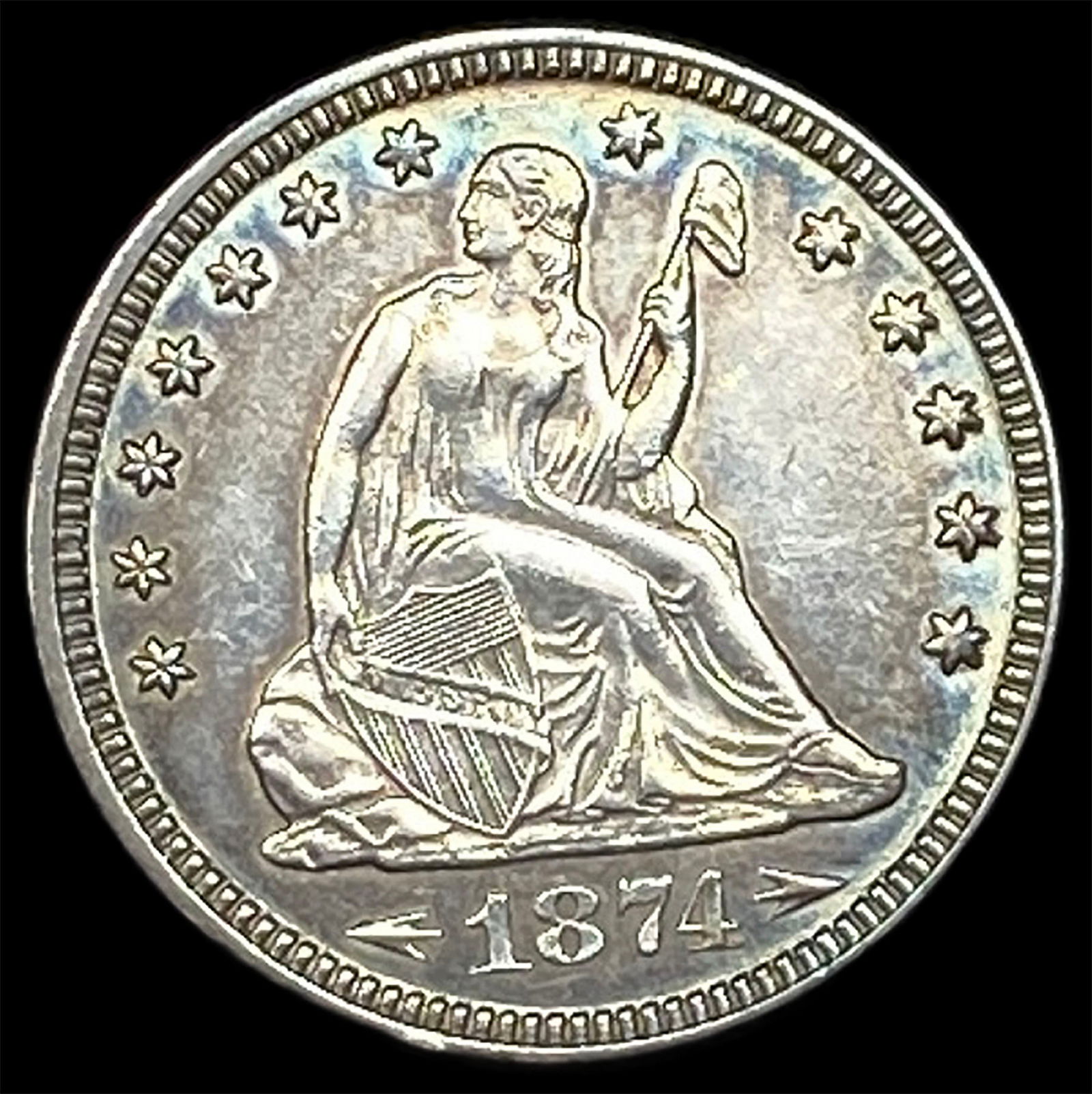 1874 Silver Seated Liberty Quarter UNCIRCULATED: 1874 Silver Seated Liberty Quarter UNCIRCULATED