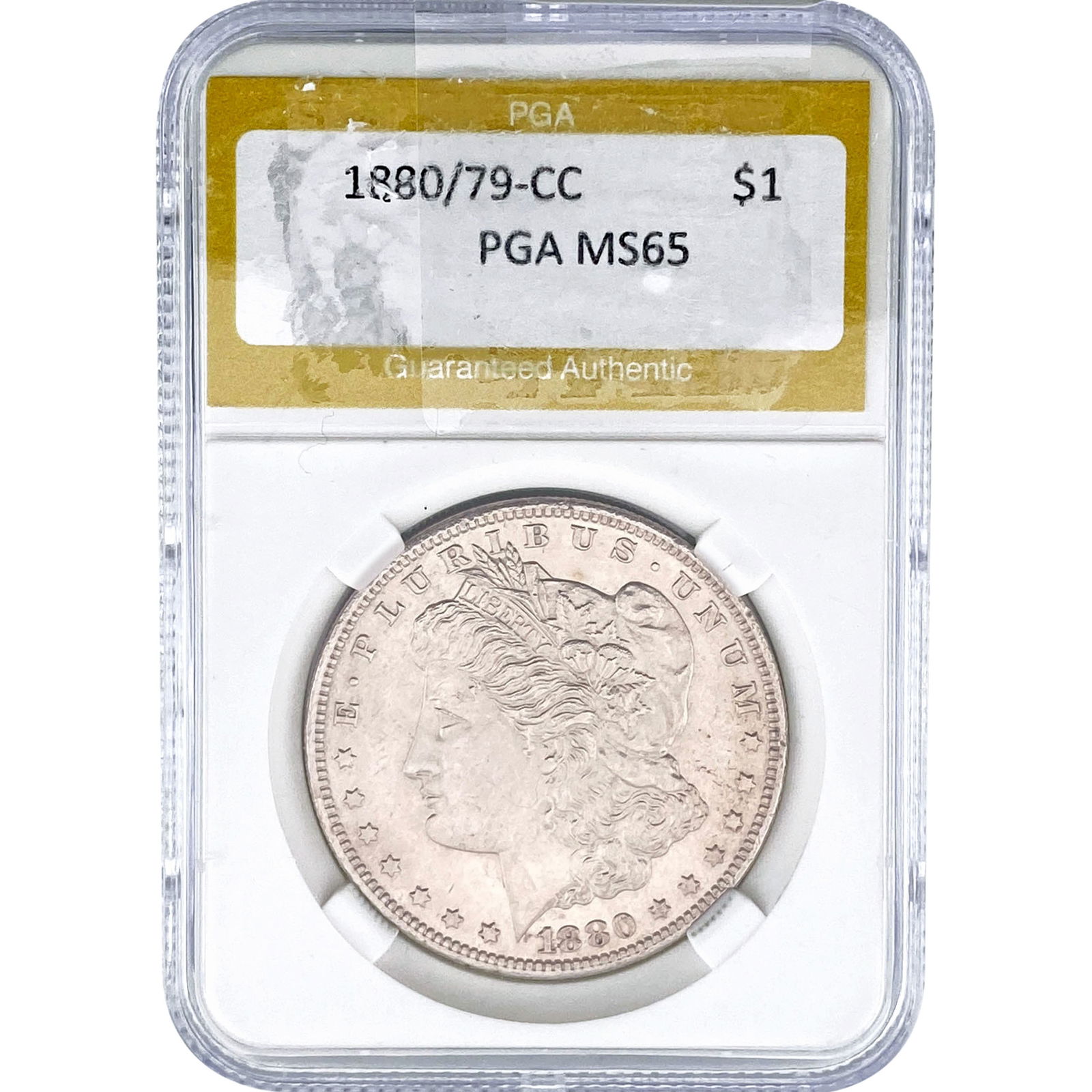 1880/79-CC Morgan Silver Dollar PGA MS65: 1880/79-CC Morgan Silver Dollar PGA MS65