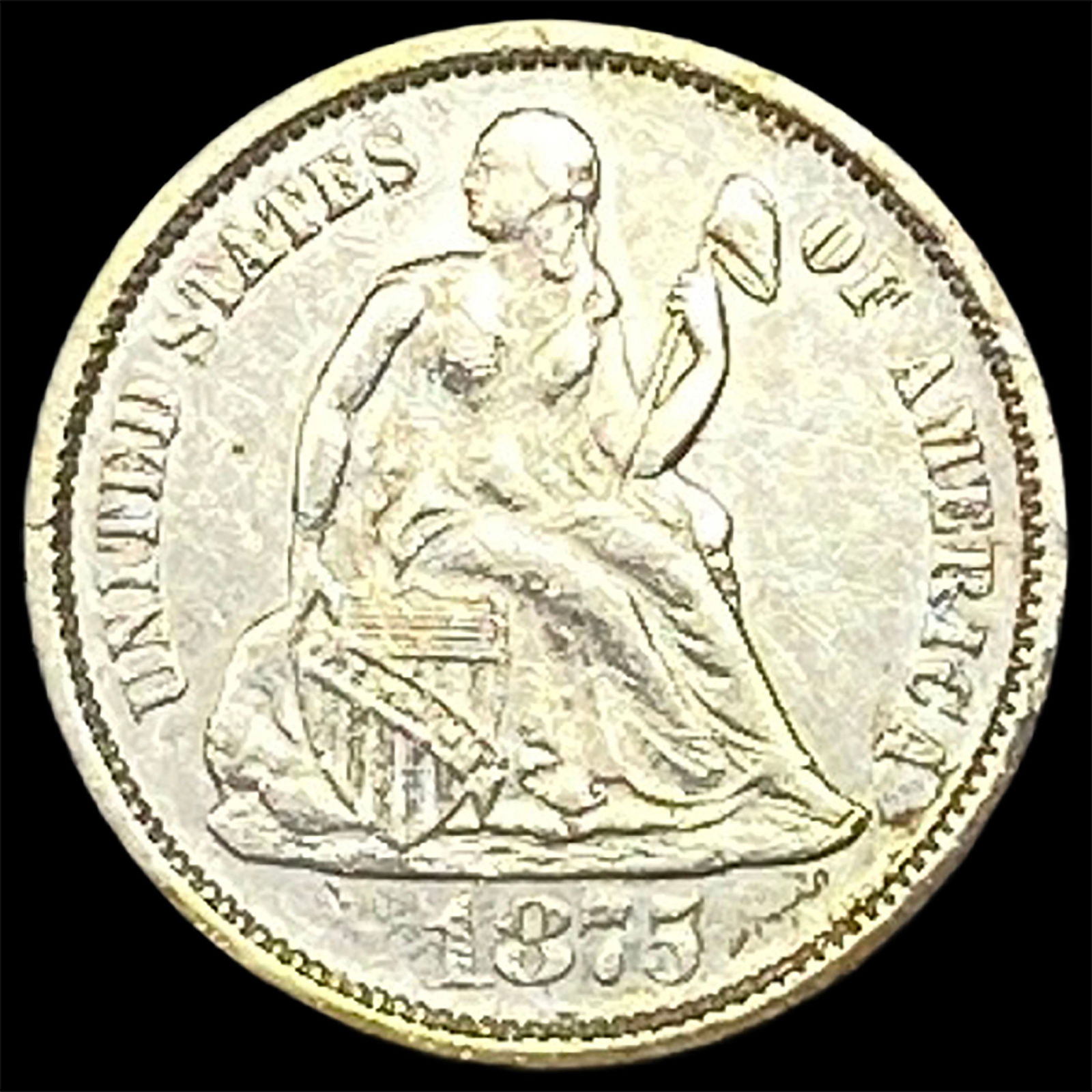 1875-S Silver Seated Liberty Dime CLOSELY UNCIRCULATED: 1875-S Silver Seated Liberty Dime CLOSELY UNCIRCULATED