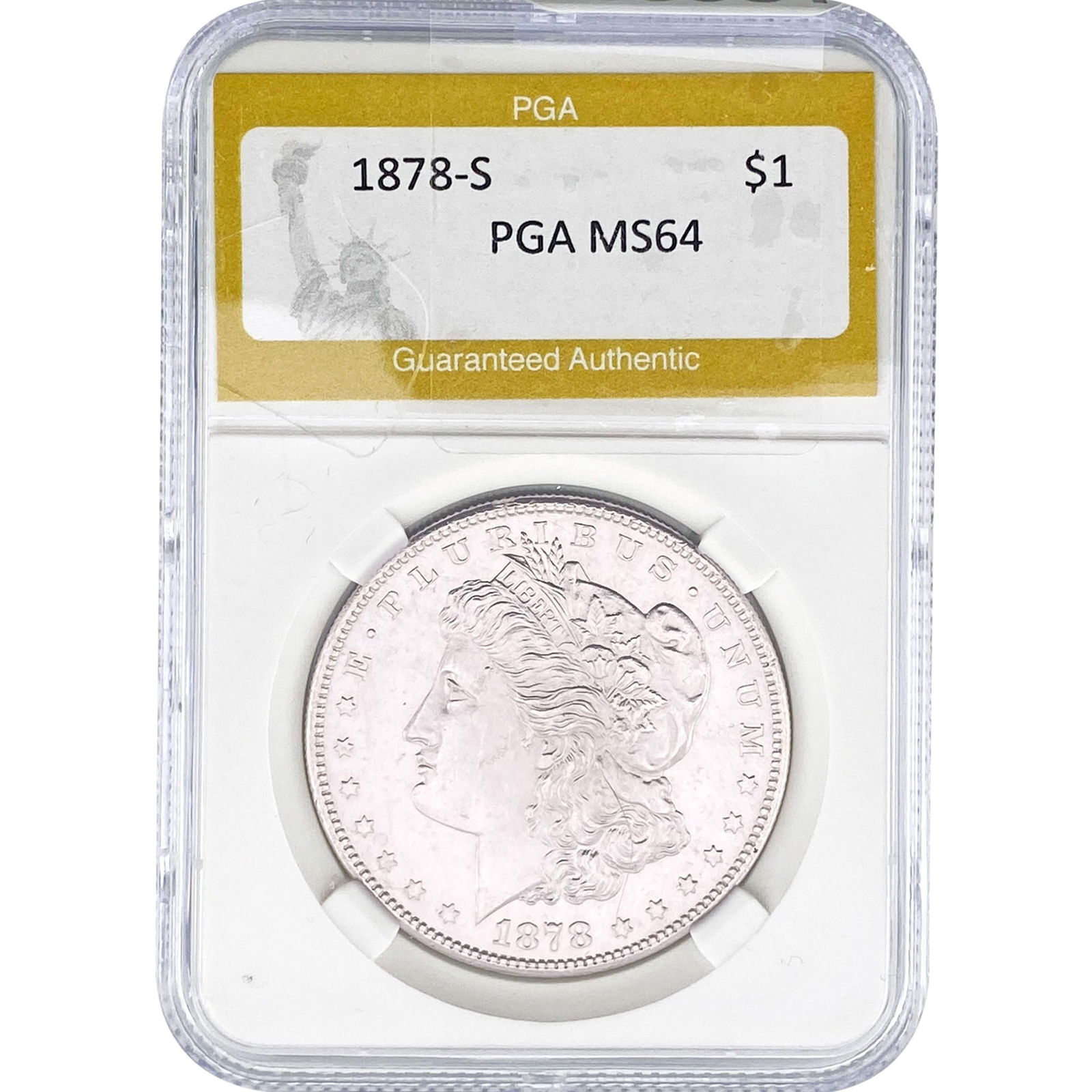 1878-S Morgan Silver Dollar PGA MS64: 1878-S Morgan Silver Dollar PGA MS64