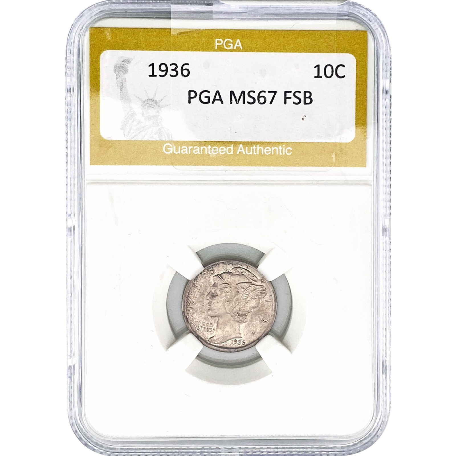 1936 Mercury Silver Dime PGA MS67 FSB: 1936 Mercury Silver Dime PGA MS67 FSB