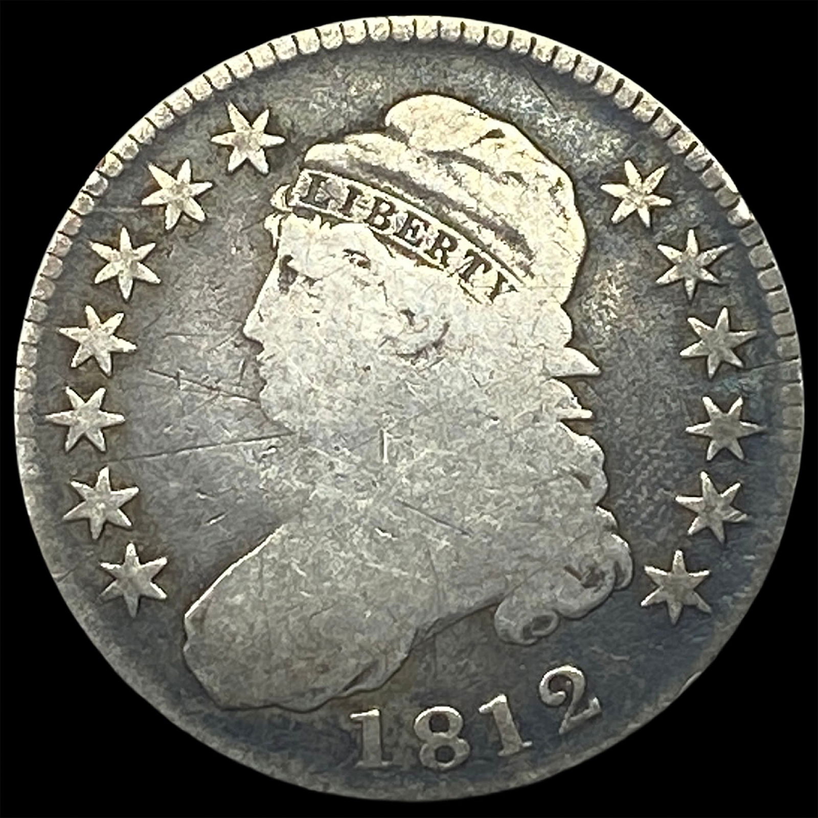 1812 Capped Bust Half Dollar LIGHTLY CIRCULATED: 1812 Capped Bust Half Dollar LIGHTLY CIRCULATED
