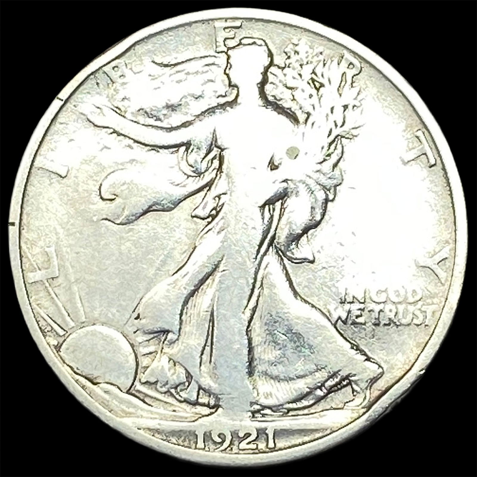 1921-D Silver Walking Liberty Half Dollar LIGHTLY CIRCULATED: 1921-D Silver Walking Liberty Half Dollar LIGHTLY CIRCULATED