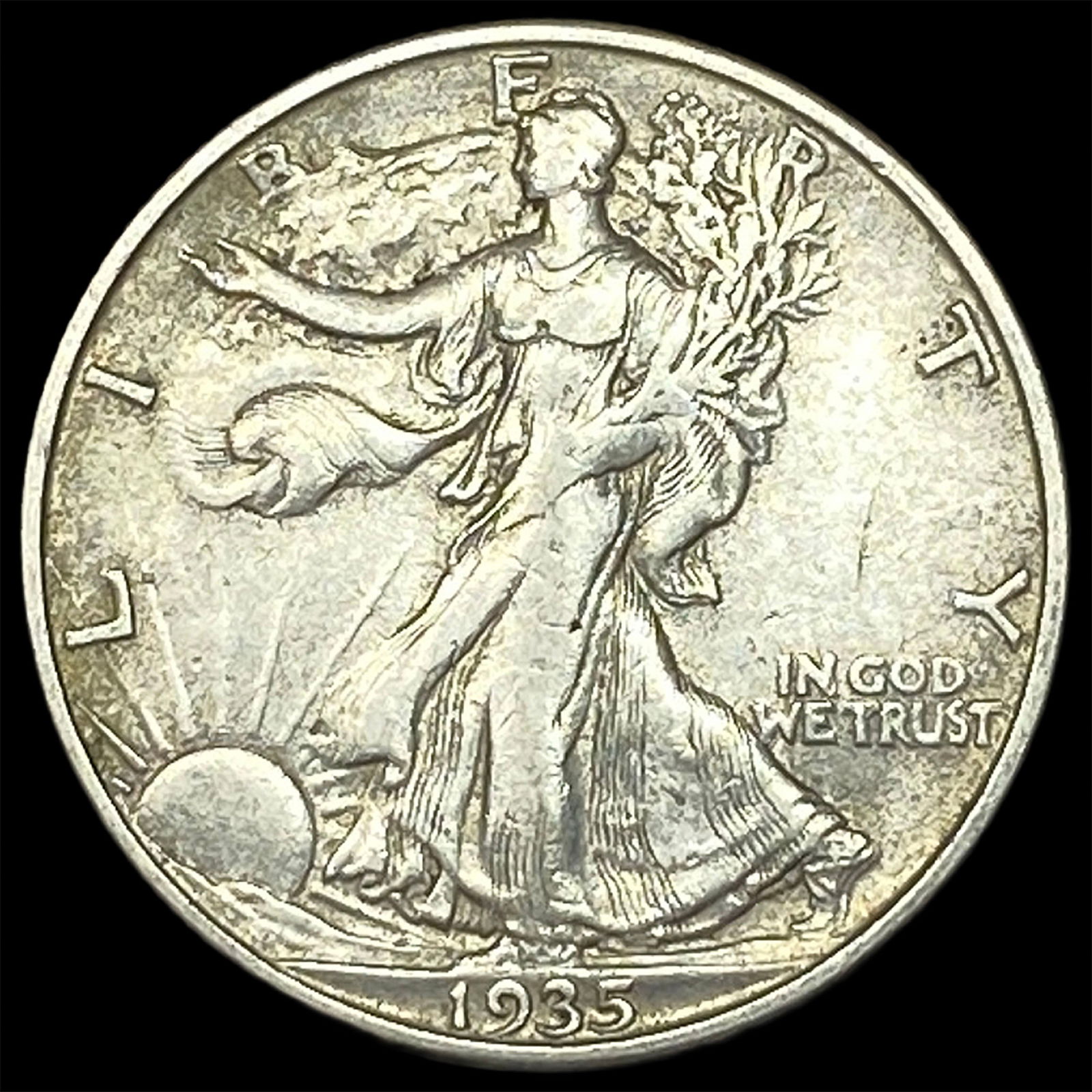 1935-S Silver Walking Liberty Half Dollar CLOSELY UNCIRCULATED (1 of 2)