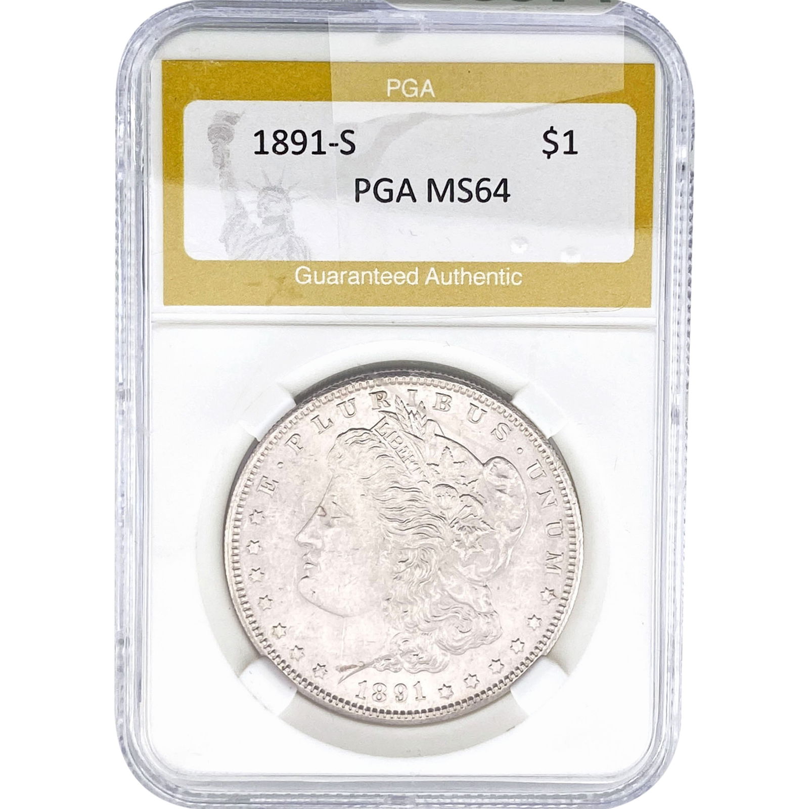 1891-S Morgan Silver Dollar PCG MS64: 1891-S Morgan Silver Dollar PCG MS64