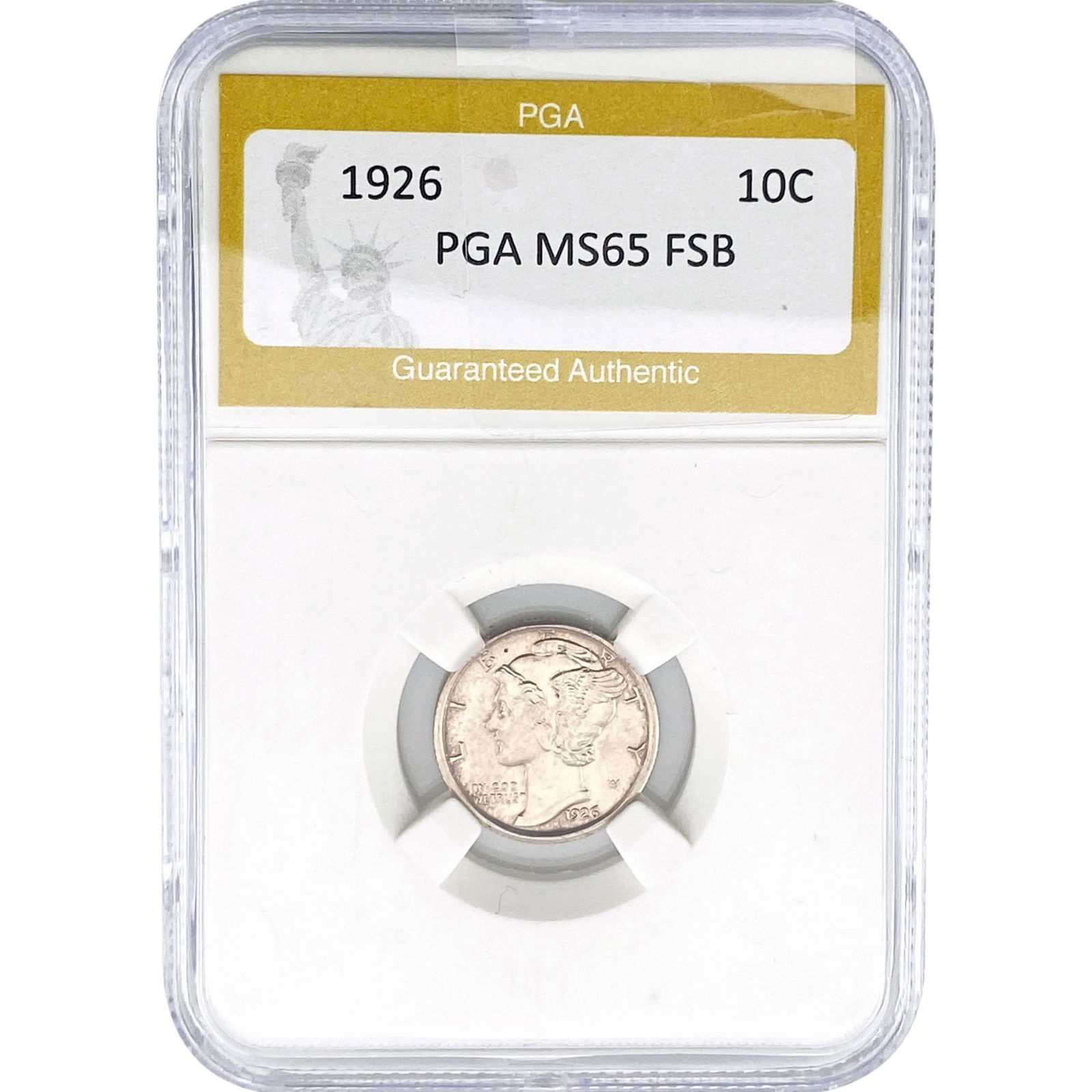 1926 Mercury Silver Dime PCG MS65 FSB: 1926 Mercury Silver Dime PCG MS65 FSB