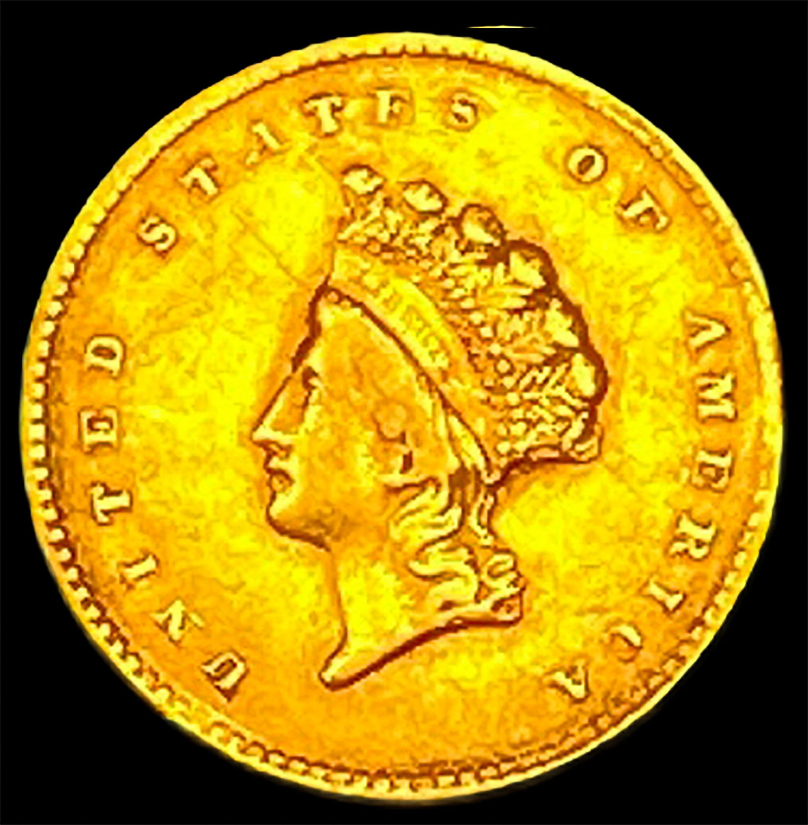 1854 Gold $1 Indian Head Type 2 NEARLY UNCIRCULATED (1 of 2)