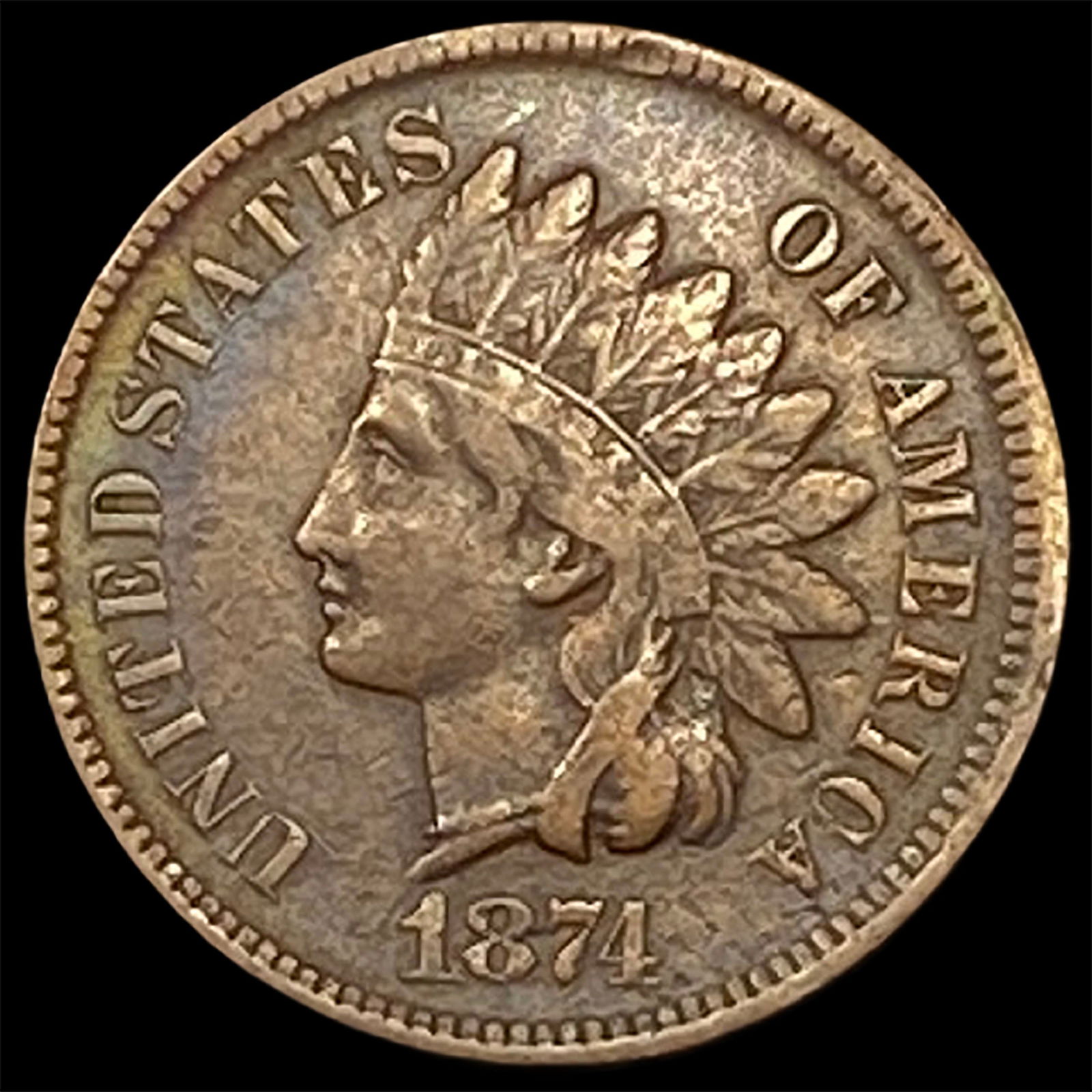 1874 Indian Head Cent LIGHTLY CIRCULATED (1 of 2)