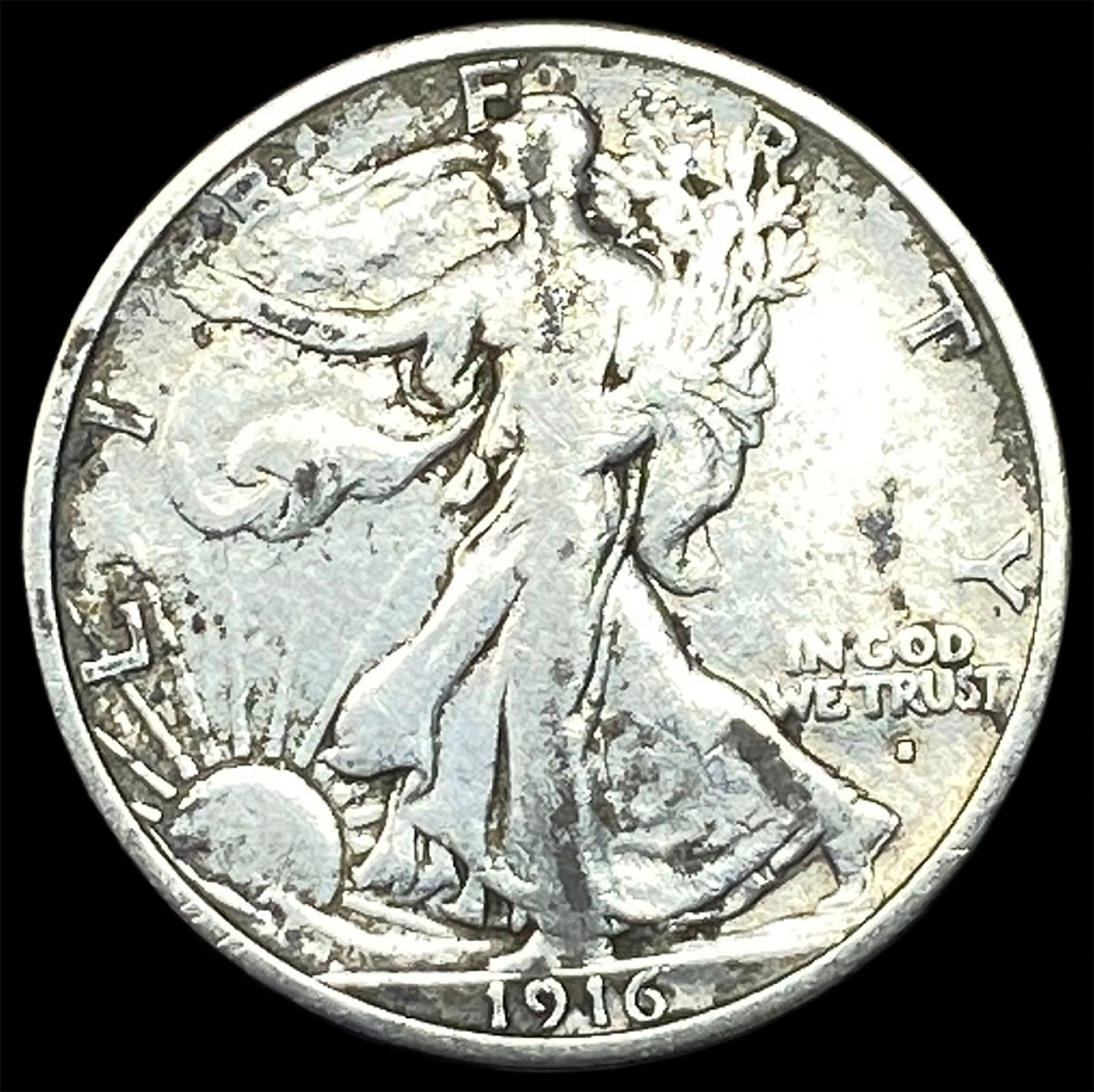 1916 Walking Liberty Half Dollar LIGHTLY CIRCULATED: 1916 Walking Liberty Half Dollar LIGHTLY CIRCULATED