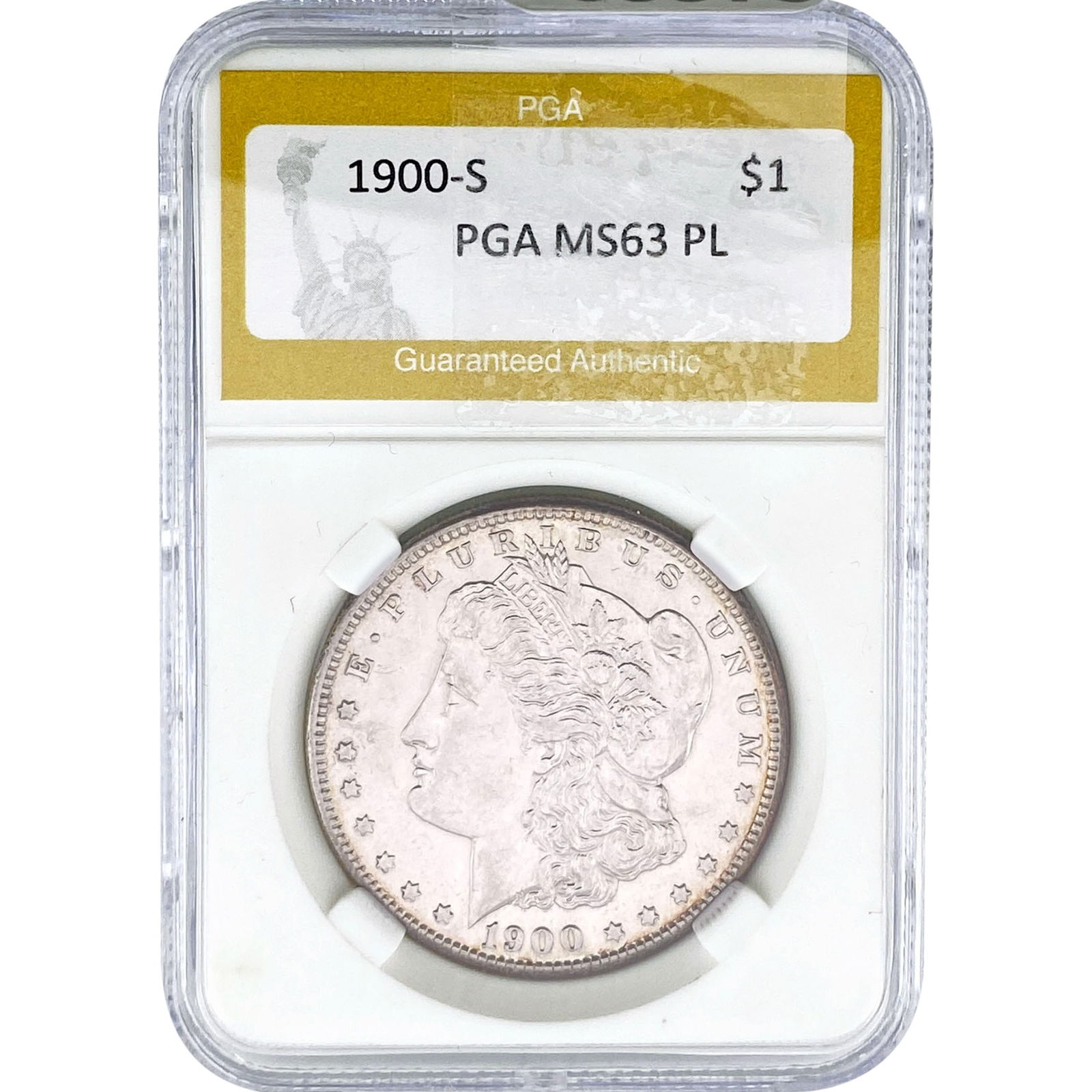 1900-S Morgan Silver Dollar PCG MS63 PL: 1900-S Morgan Silver Dollar PCG MS63 PL