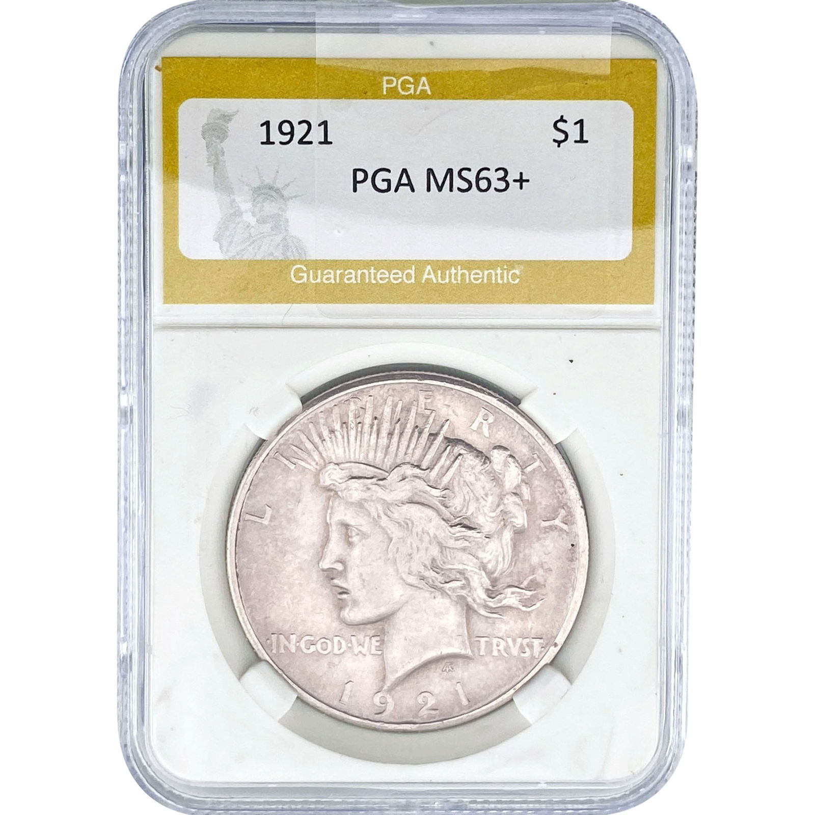 1921 Morgan Silver Dollar PGA MS63+: 1921 Morgan Silver Dollar PGA MS63+