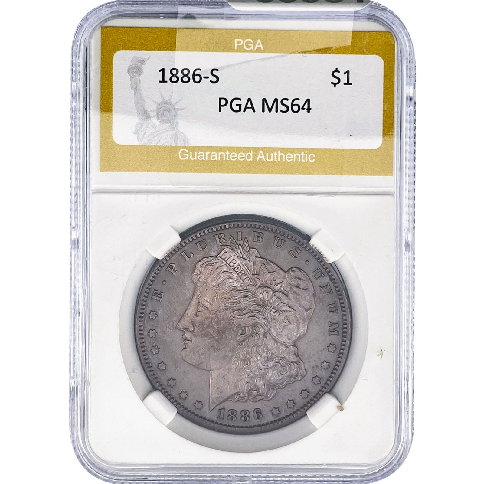1886-S Morgan Silver Dollar PGA MS64: 1886-S Morgan Silver Dollar PGA MS64