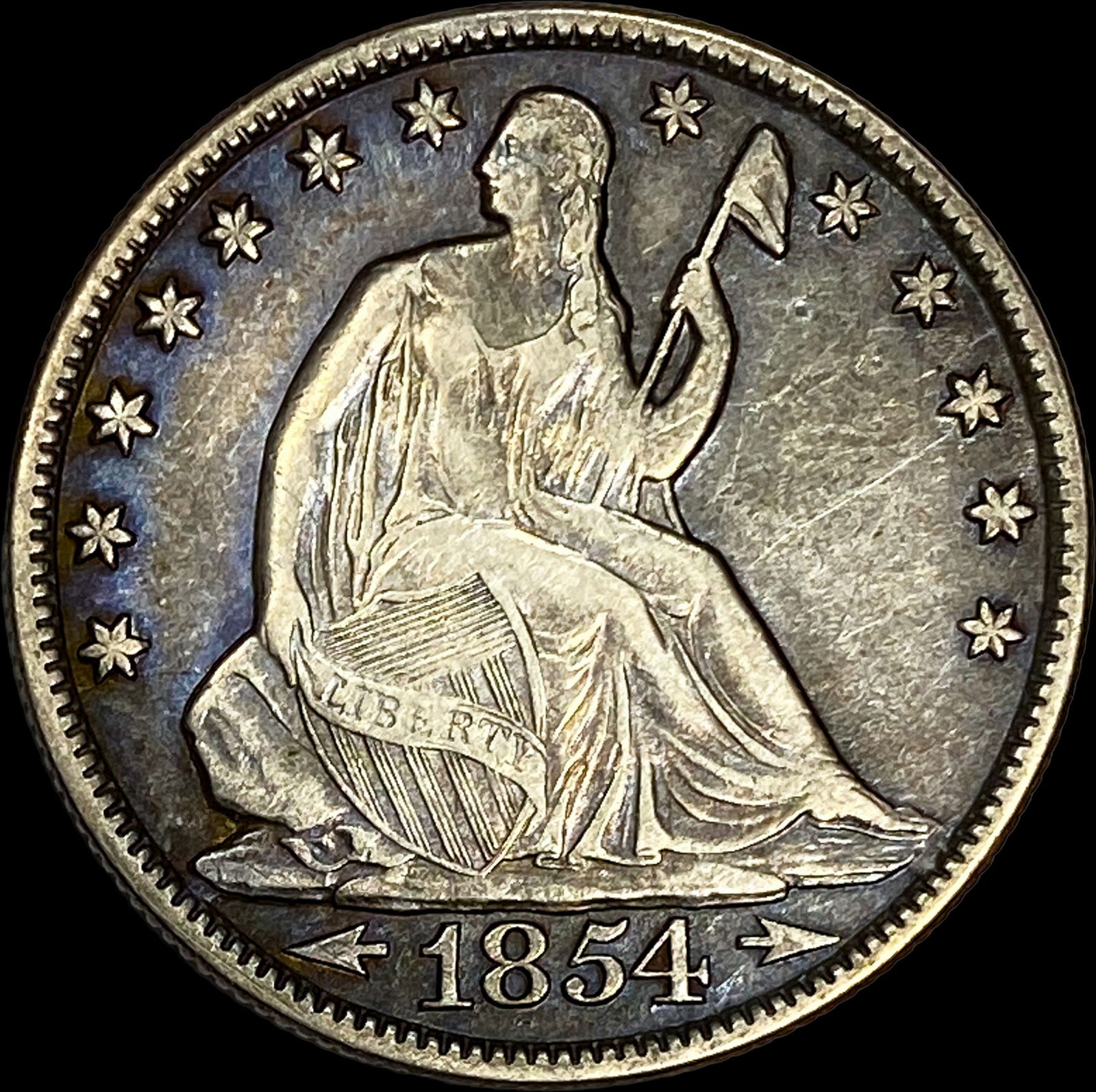 1854-O Silver Half Dollar (Arrows) NEARLY UNCIRCULATED: 1854-O Silver Half Dollar (Arrows) NEARLY UNCIRCULATED