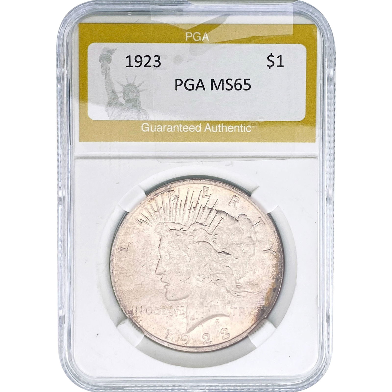 1923 Silver Peace Dollar PGA MS65: 1923 Silver Peace Dollar PGA MS65