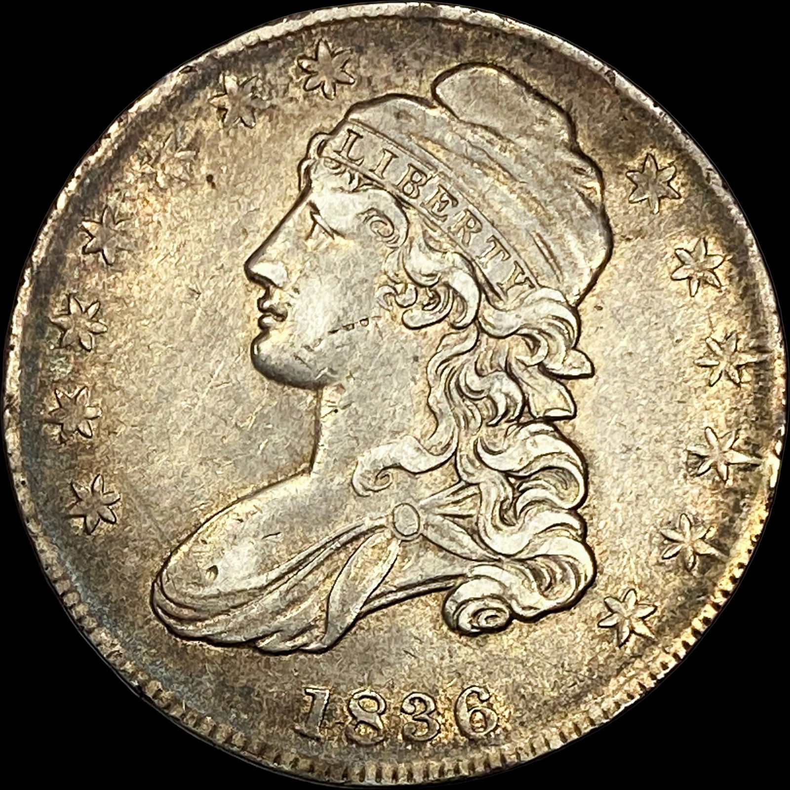 1836 Capped Bust Half Dollar CLOSELY UNCIRCULATED: 1836 Capped Bust Half Dollar CLOSELY UNCIRCULATED