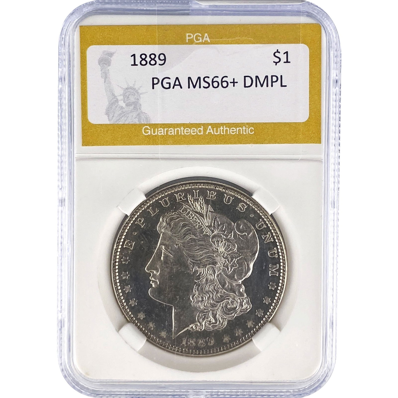 1889 Morgan Silver Dollar PGA MS66+ DMPL: 1889 Morgan Silver Dollar PGA MS66+ DMPL