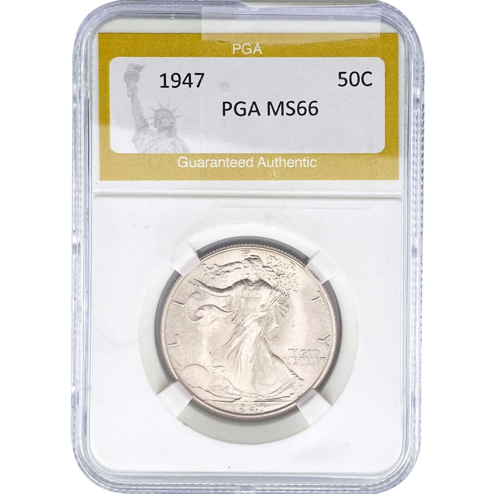 1947 Walking Liberty Half Dollar PGA MS66: 1947 Walking Liberty Half Dollar PGA MS66