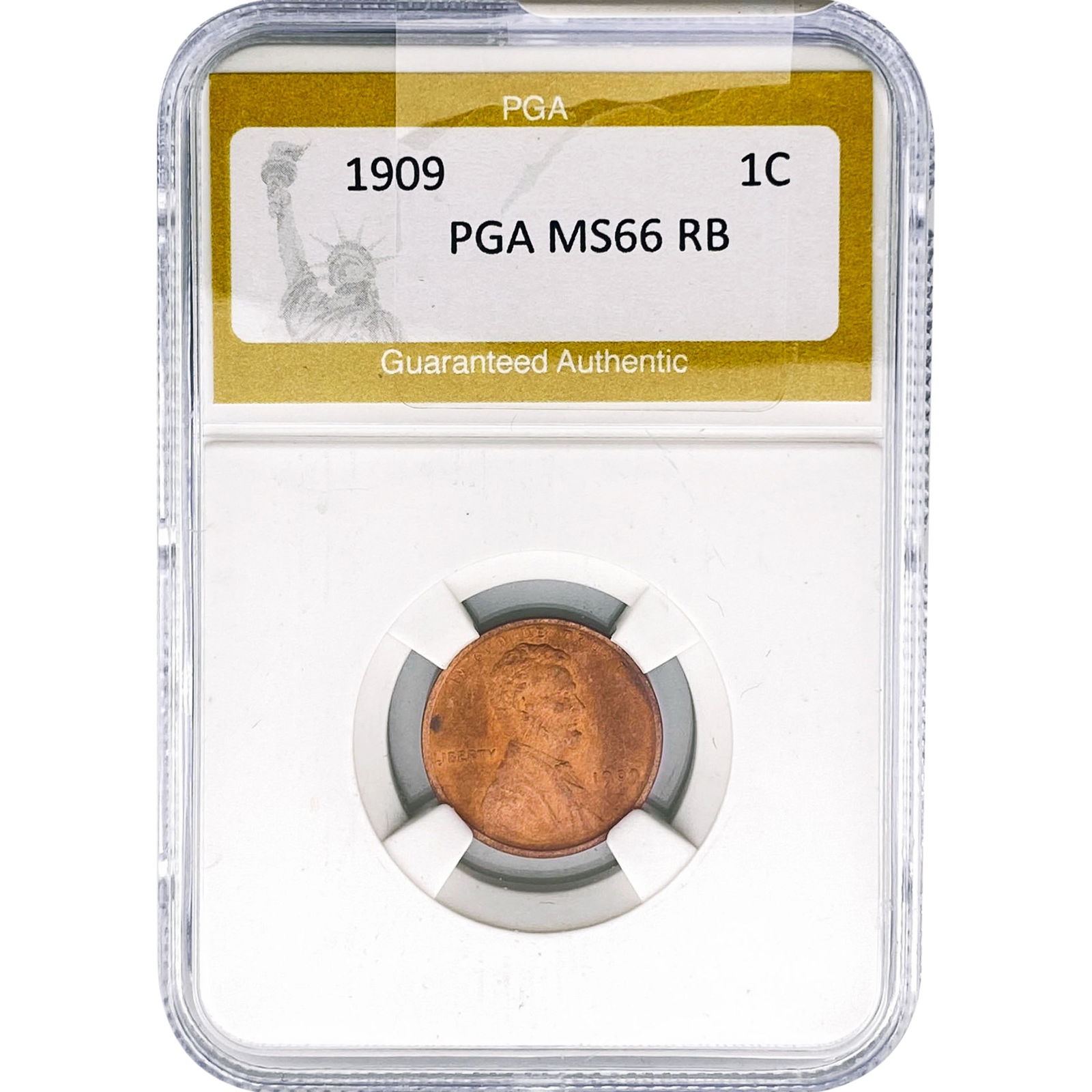 1909 Wheat Cent PGA MS66 RB: 1909 Wheat Cent PGA MS66 RB