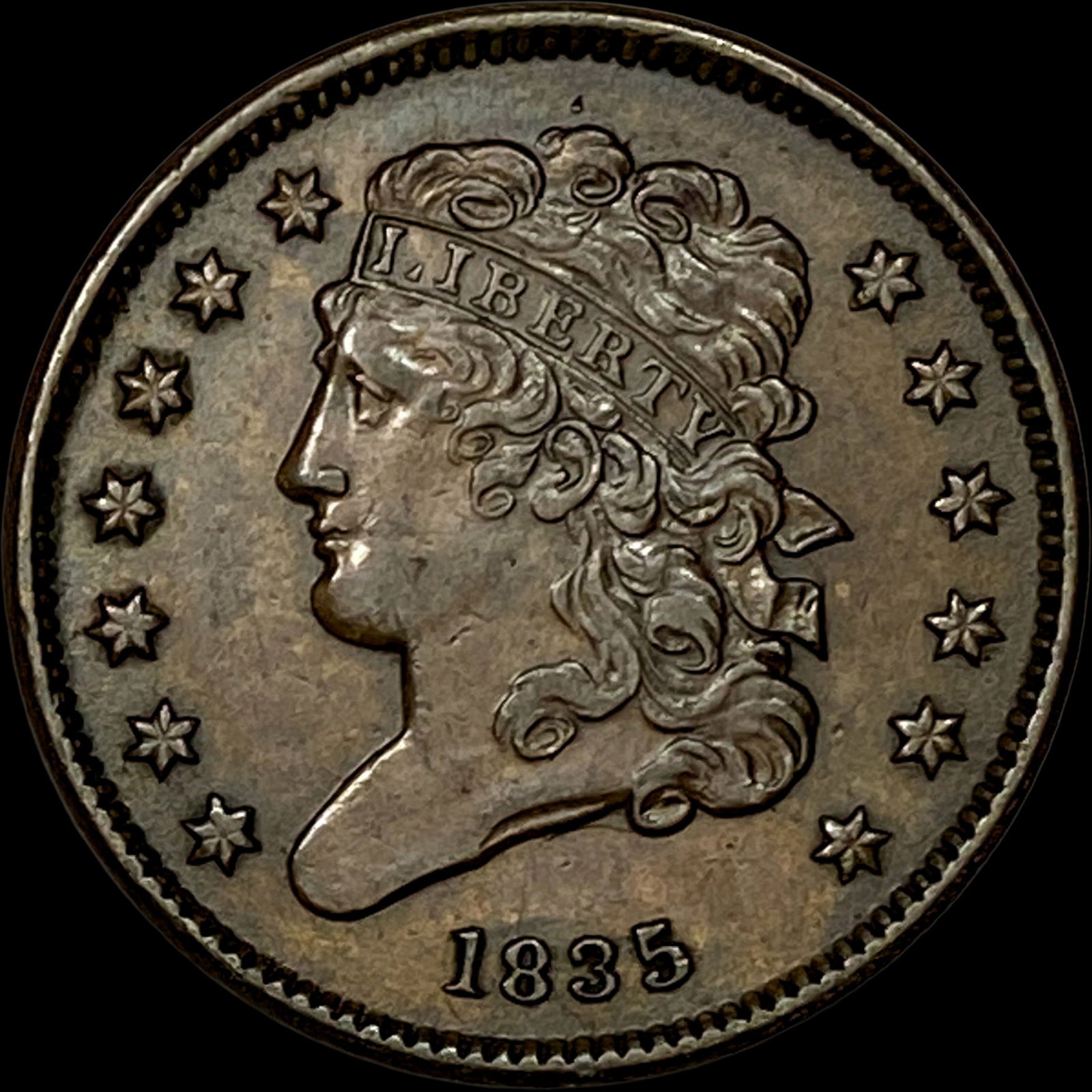 1835 Classic Head Half Cent CLOSELY UNCIRCULATED (1 of 2)
